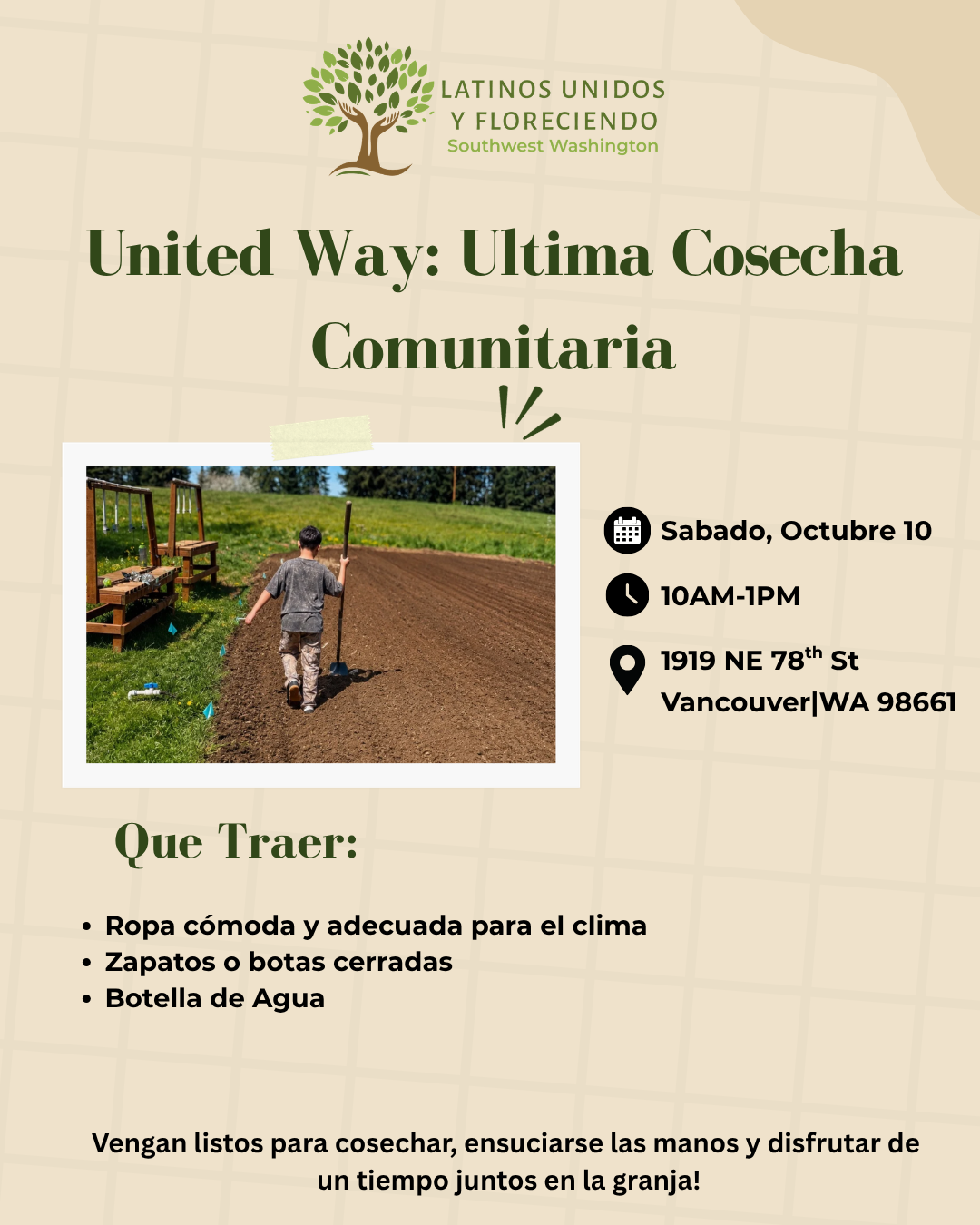 Ultima Cosecha junto a United Way/Last Harvest with United Way