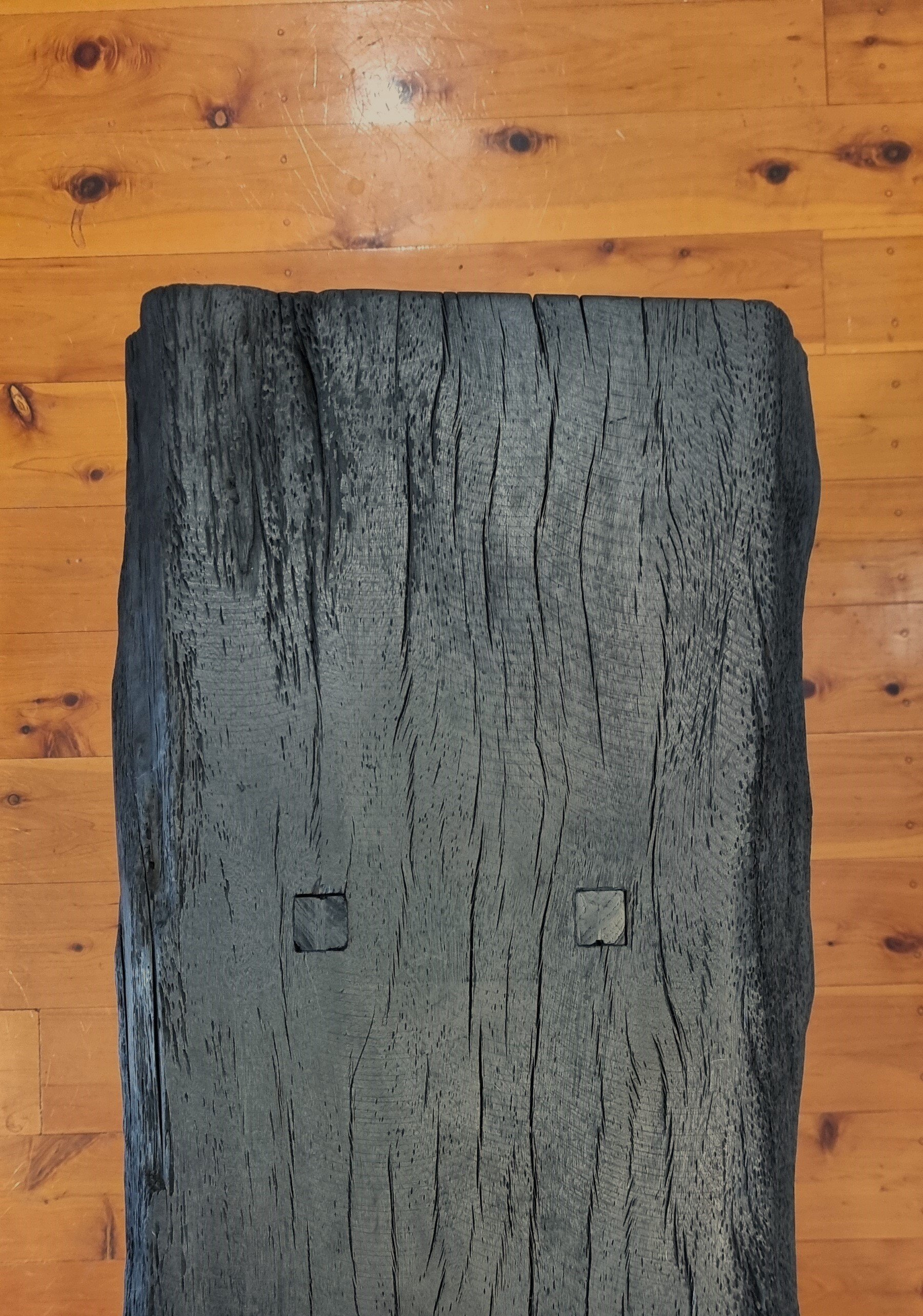 Currently available --
Bench made of burned New Guinea Rosewood with through tenons and brass details.