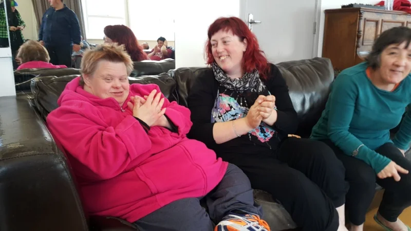 Sharleen, Claire and Denise chatting about the playback work.
