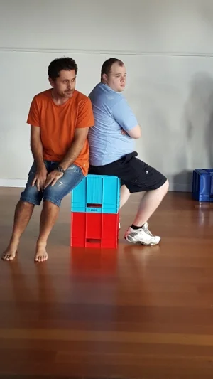 Darrell and Josh making the most of our boxes