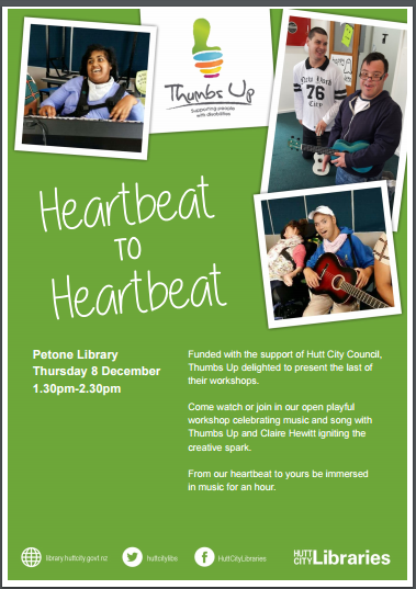 Poster for our event at the Petone Library