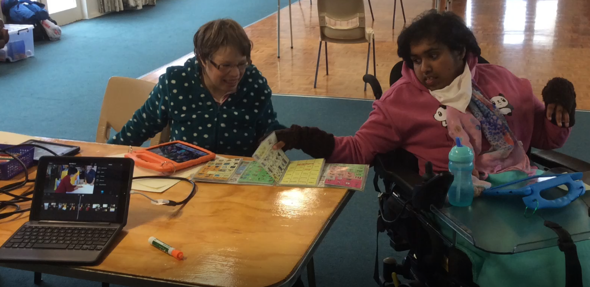 Abi and Melissa work on the Communications film