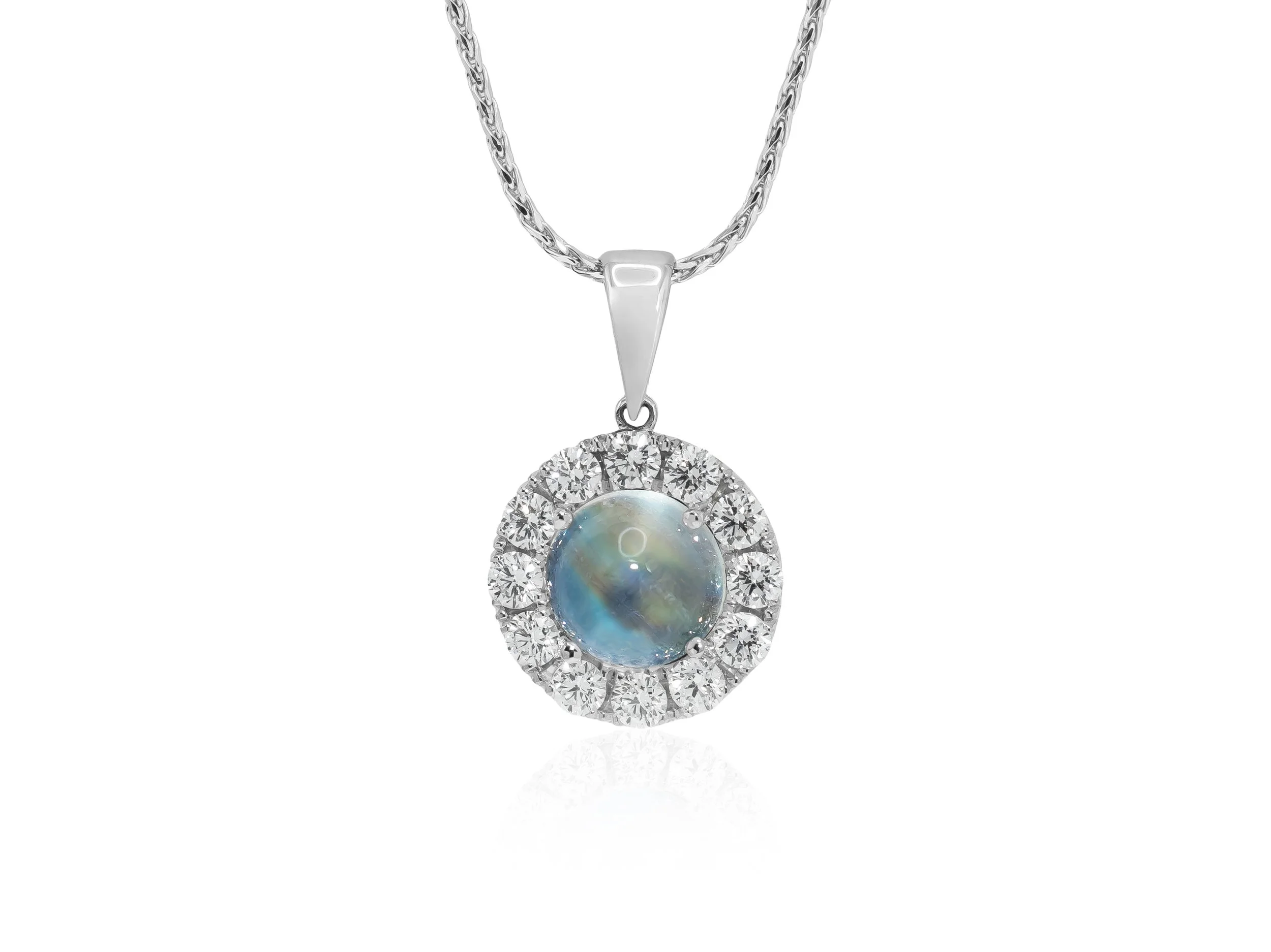 Moonstone & Diamond Pendant