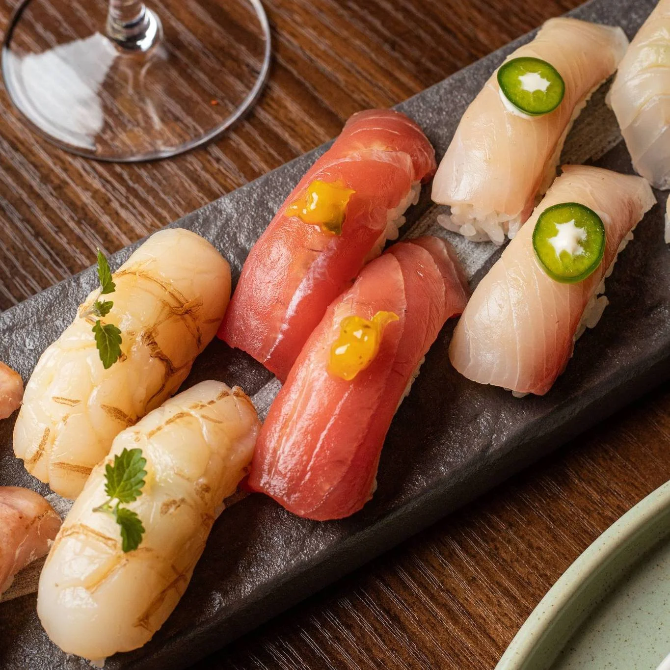 Never say no to nigiri. 

HOTATE NIGIRI - Hokkaido scallop and lemon balm.
TUNA NIGIRI - Tuna, mustard and relish.
HIRAMSA NIGIRI - Kingfish, yuzu mayo and chilli.

#ChopChop #Canberra