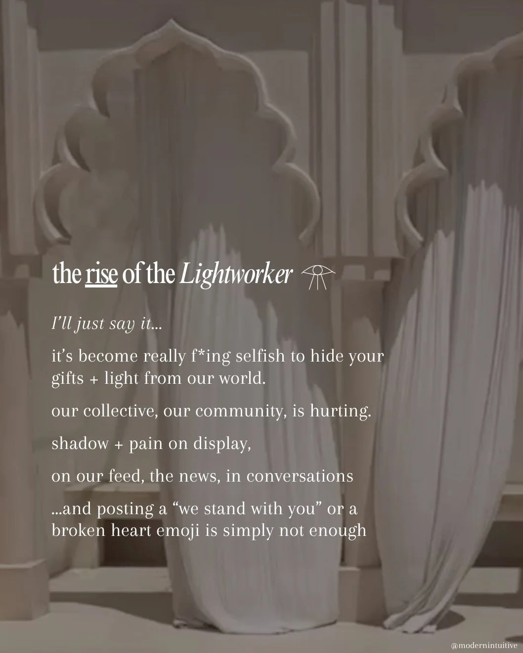 it&rsquo;s never been more important,
for those who can lead the new path forward.

for those who see + hold the light,
who anchor in a broader perspective + consciousness.

for the light workers, the starseeds and healers.
for the gifted + the heale