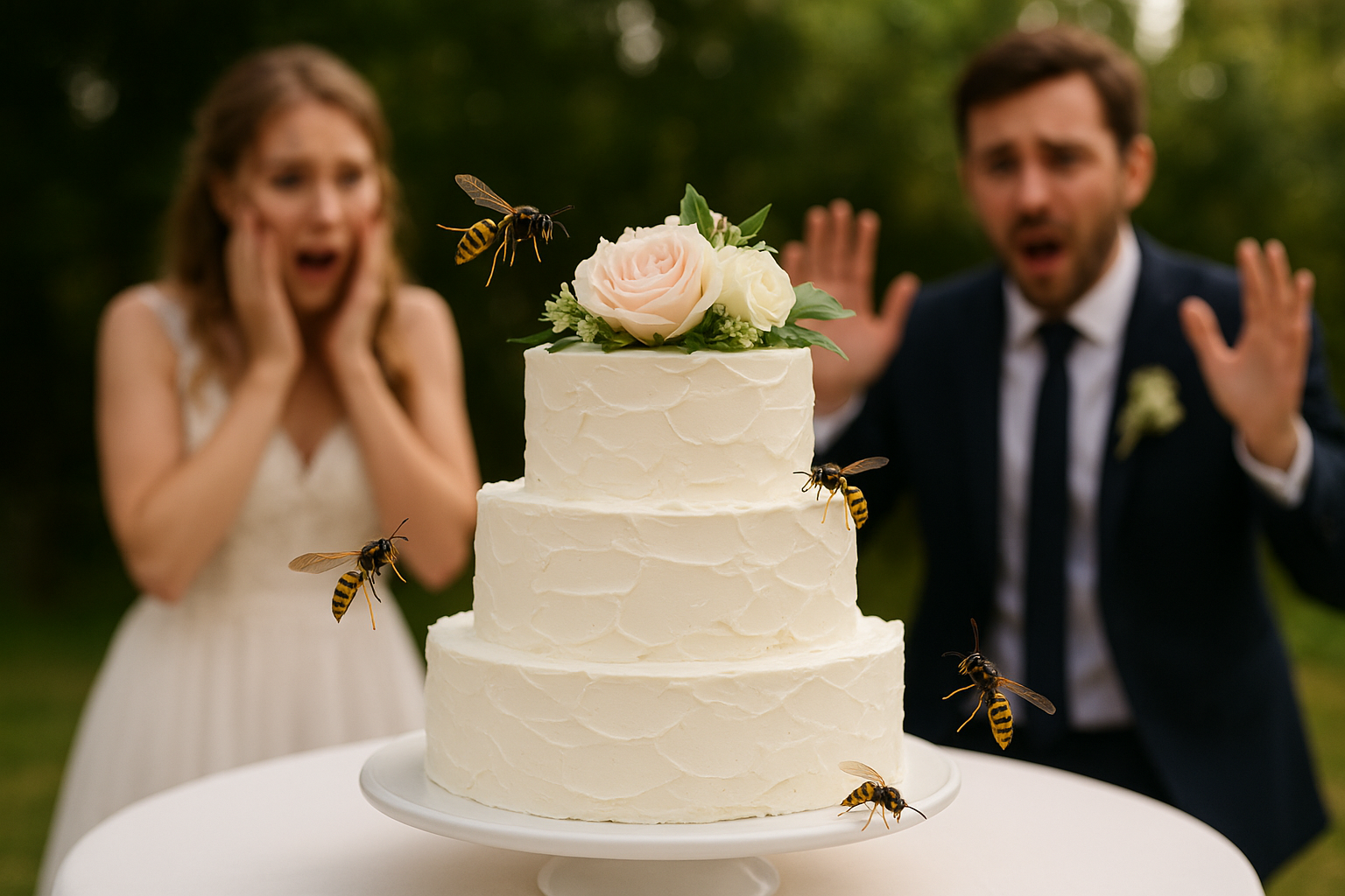 Wespen auf Hochzeiten