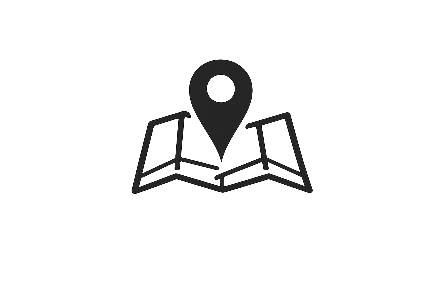 Icon eines Kartenwerks mit einem Standort-Pin