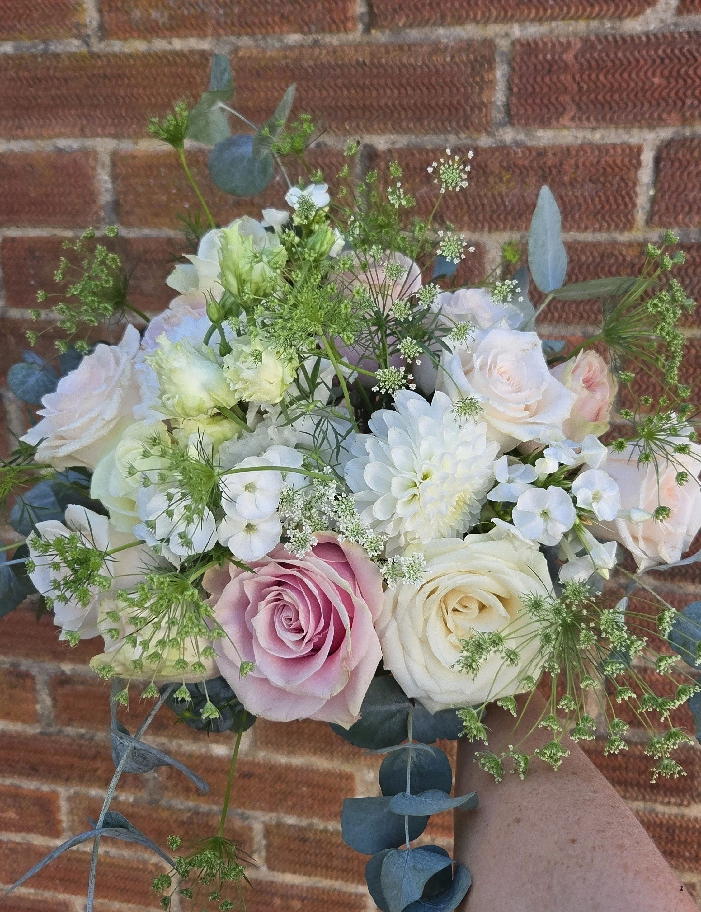 White and pink bridal bouquet