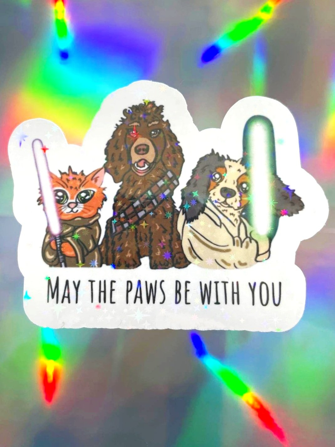 may the paws be with you sticker