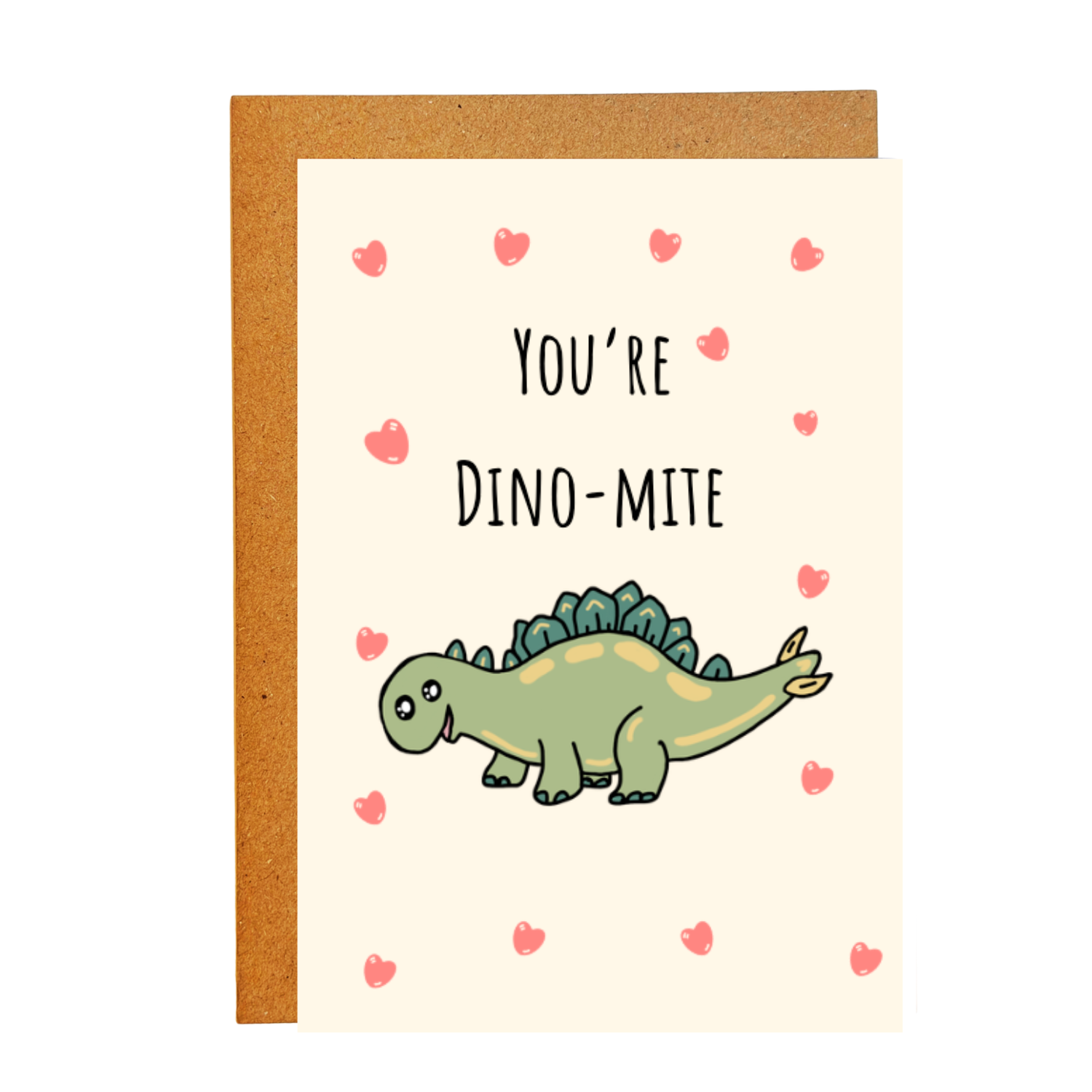 YOUR'E DINO- MITE HEARTS STICKER CARD