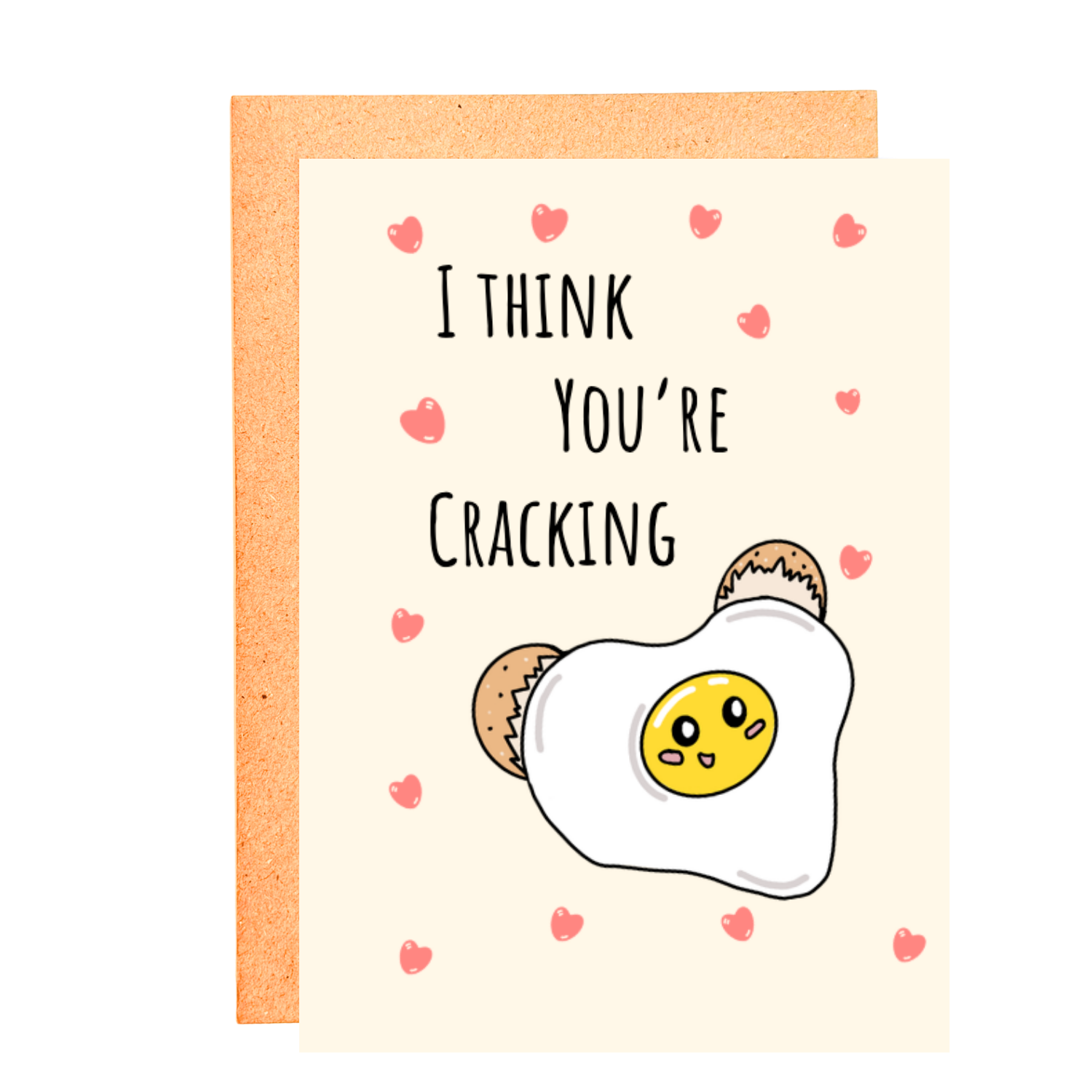 I THINK YOU'RE CRACKING  HEARTS STICKER CARD