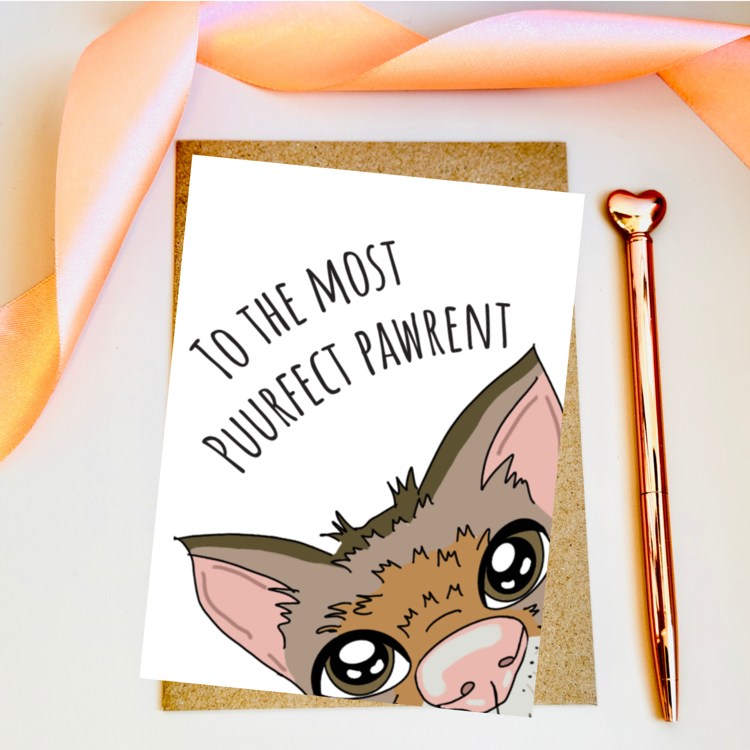 To The Most Pawsome Pawrent Sticker Card - Cat