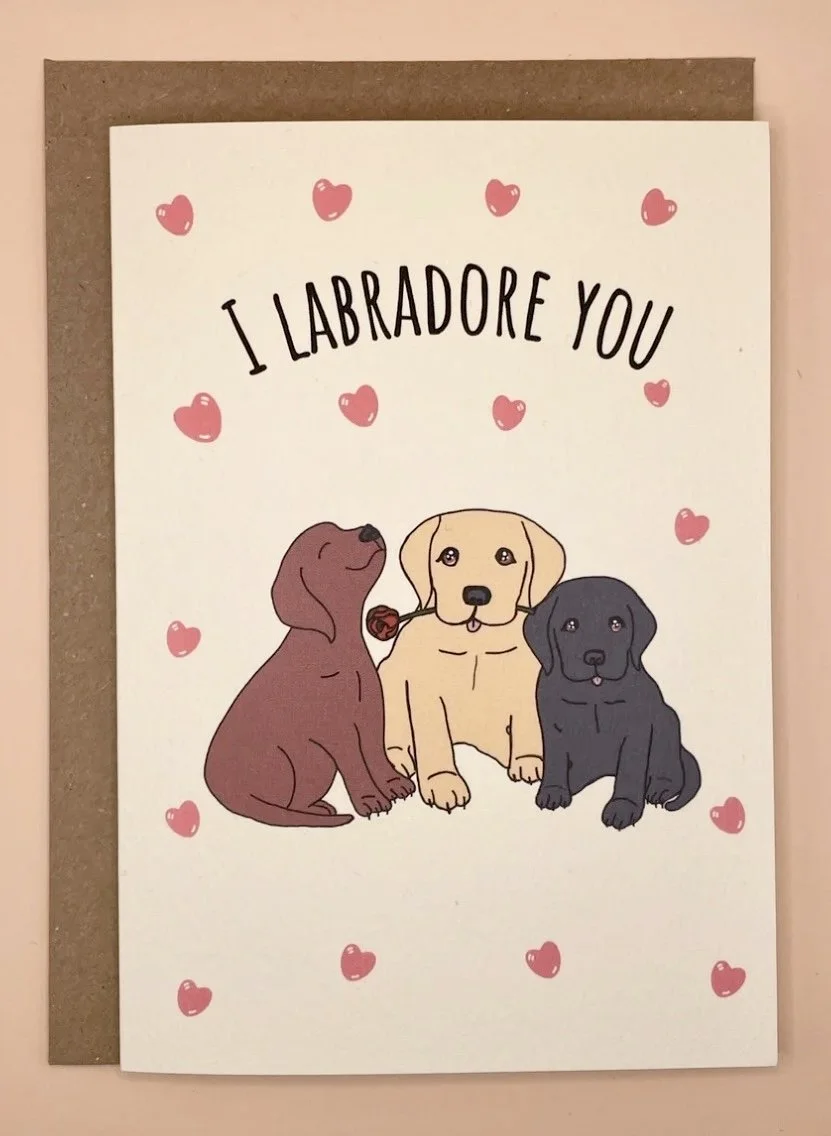 I LABRADORE YOU HEARTS STICKER CARD