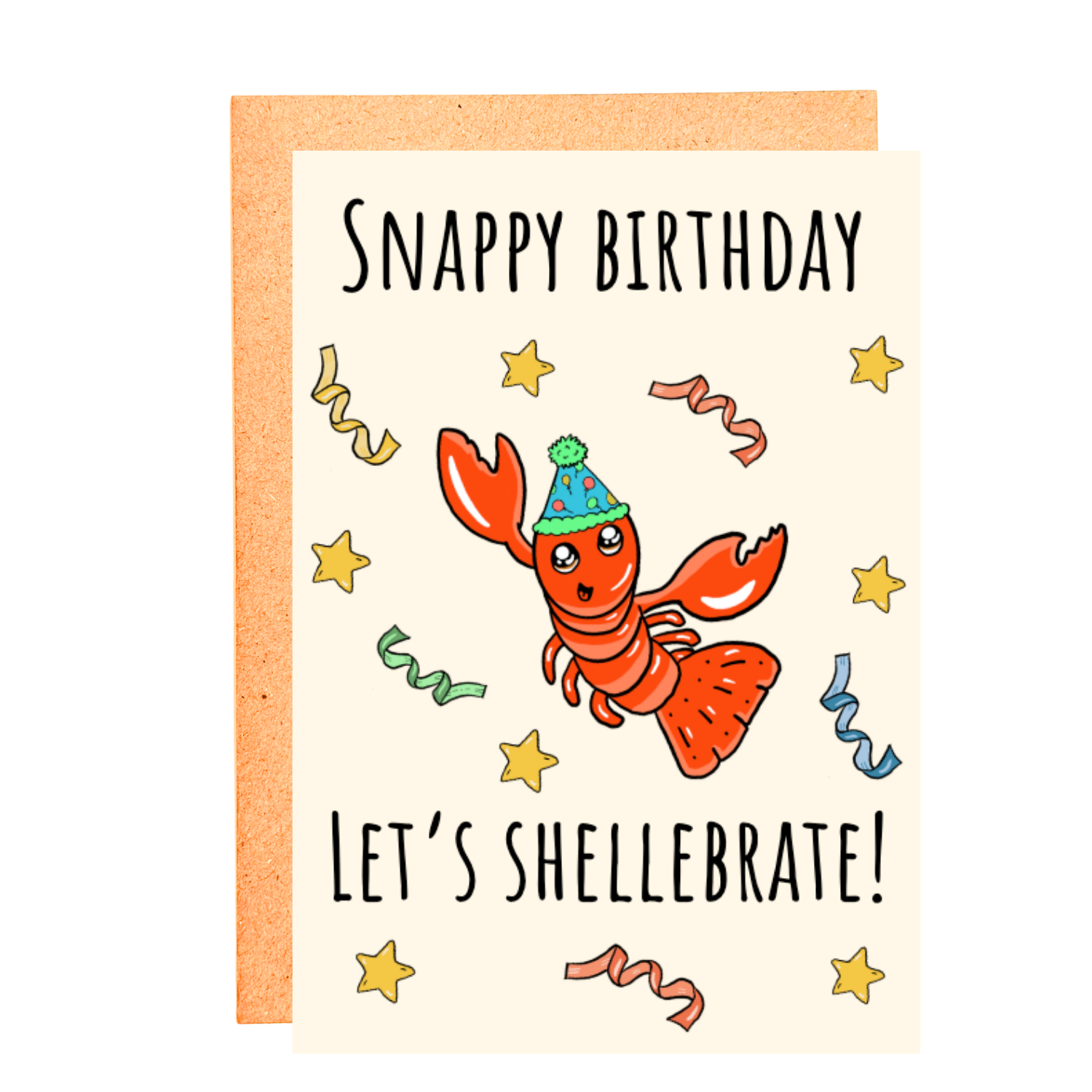 SNAPPY BIRTHDAY cream STICKER CARD