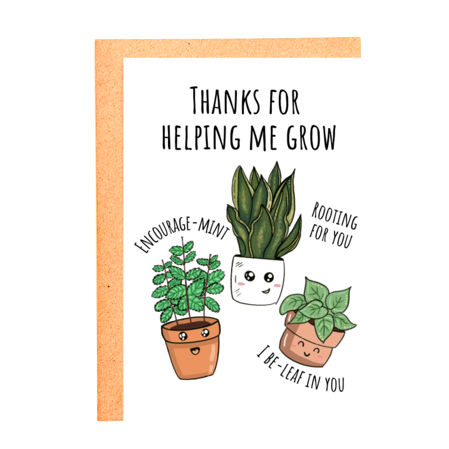 THANKS FOR HELPING ME GROW STICKER CARD