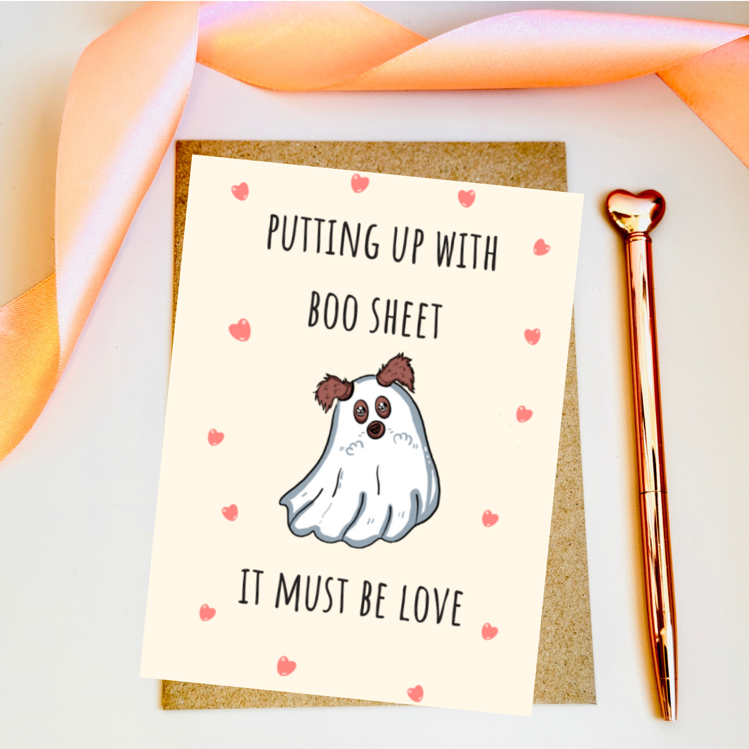 Putting up with your Boo sheet - Dog Sticker Card