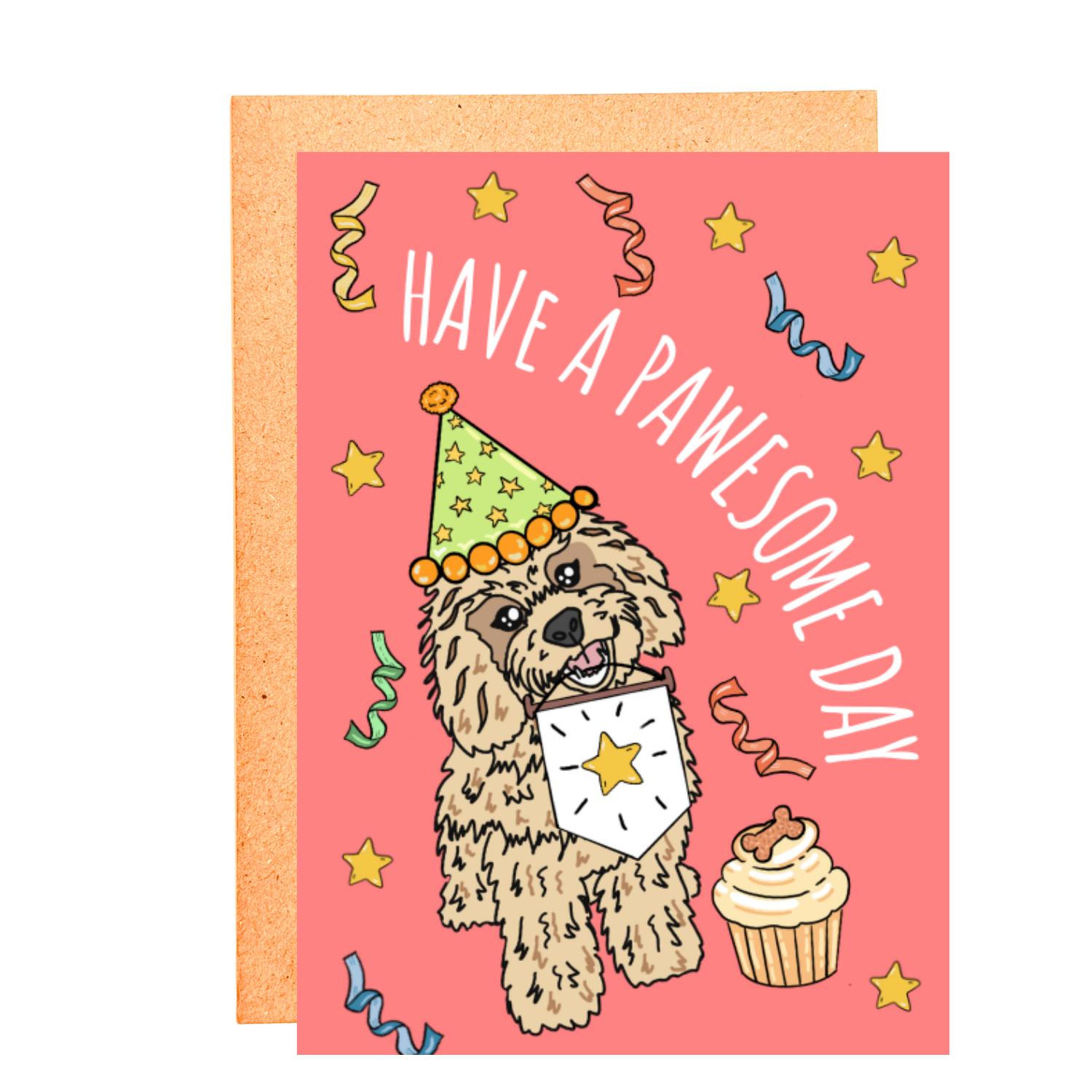 HAVE A PAWESOME DAY PINK STICKER CARD