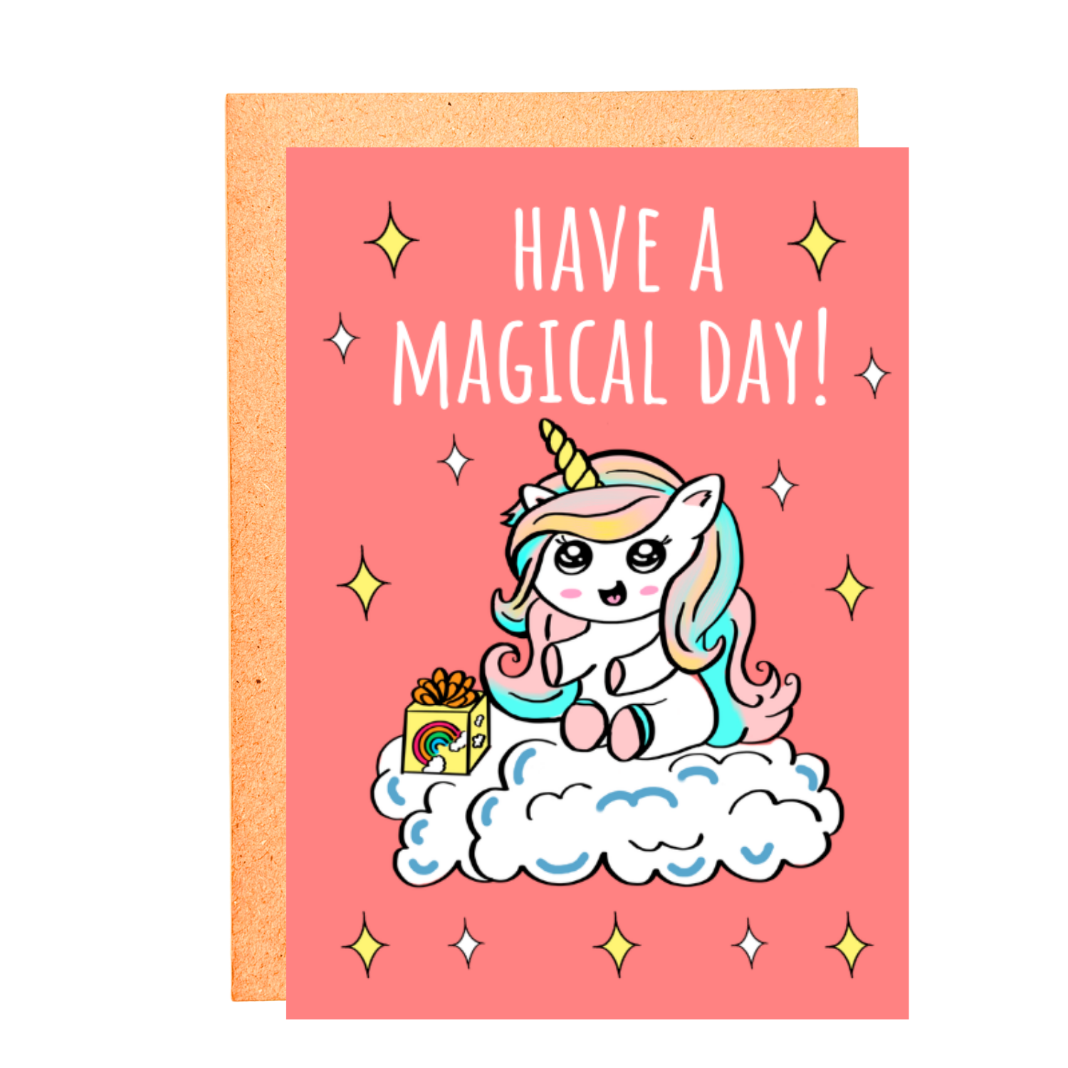 HAVE A MAGICAL DAY PINK STICKER CARD