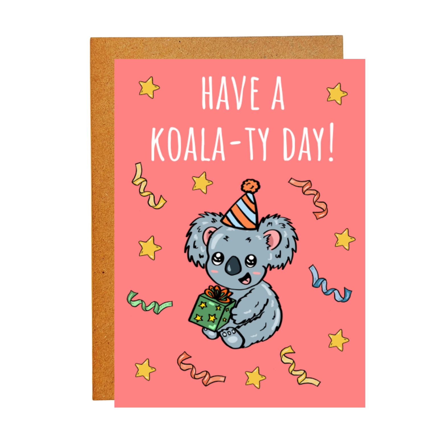HAVE A KOALATY DAY pink STICKER CARD