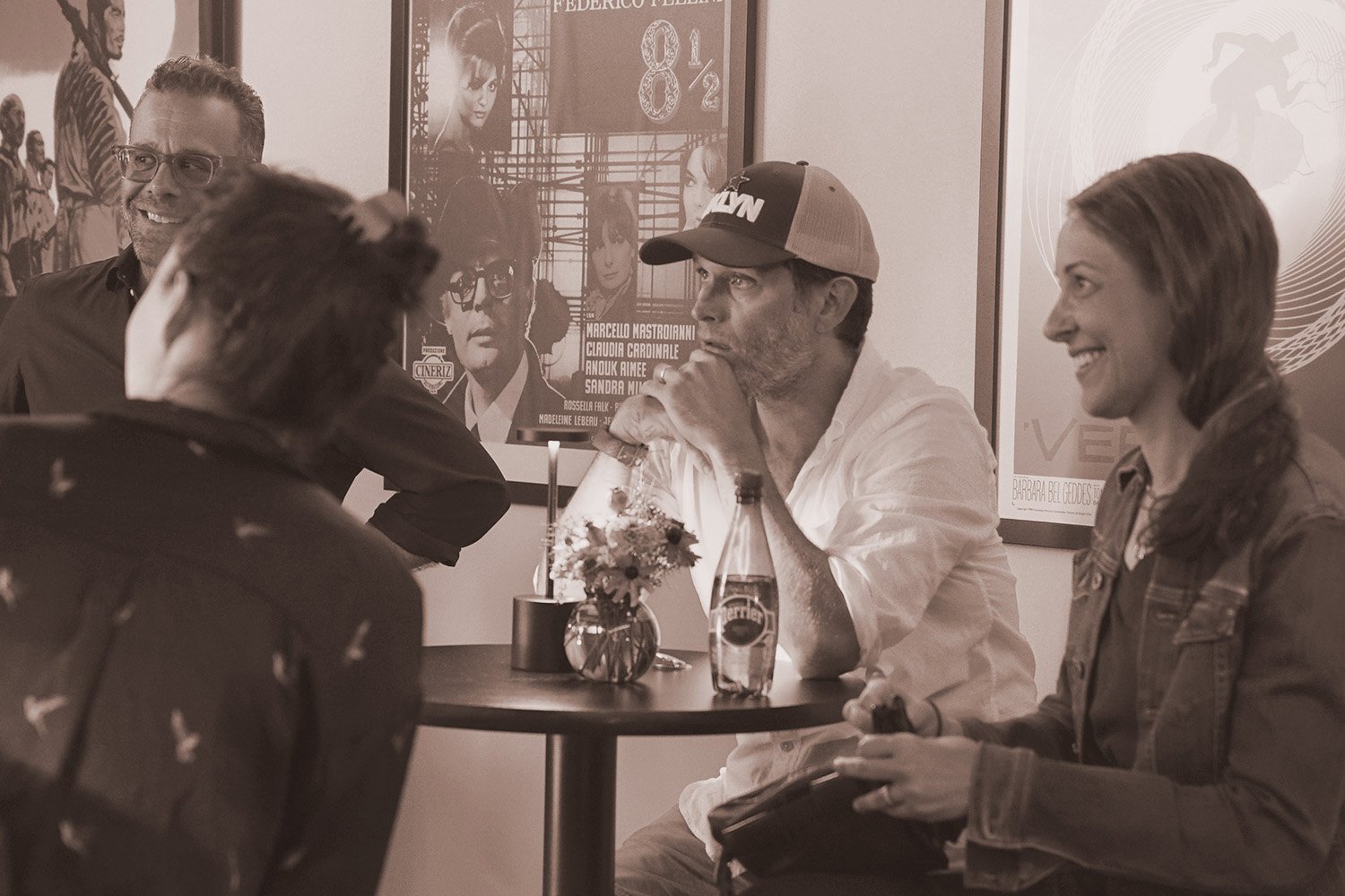  L-R: Actors Matthew Rauch, Steven Pasquale and Natalie Gold enjoying the lounge.  