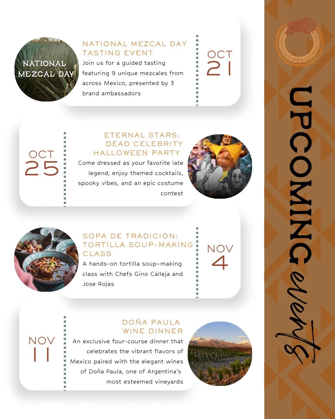 The next month at Kolucan is packed with events you won&rsquo;t want to miss! 🎉 From tastings to cooking classes, there&rsquo;s something for everyone. Grab your tickets now through events page on our website!