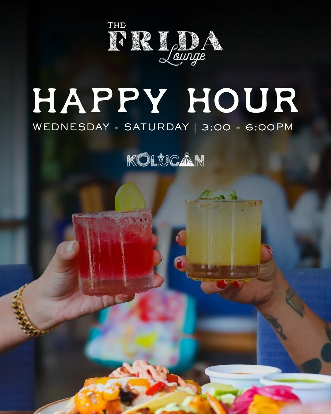 Make 3&ndash;6pm the best part of your day🍸 

Come unwind in the Frida Lounge, Wed&ndash;Sat, with cocktails and small bites.