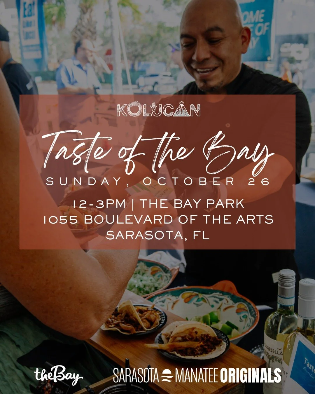 We’re proud to be part of this year’s Taste of the Bay with @941originals — celebrating Sarasota’s incredible community of independent restaurants. If you’re joining us today, stop by our booth and say hi! The event runs