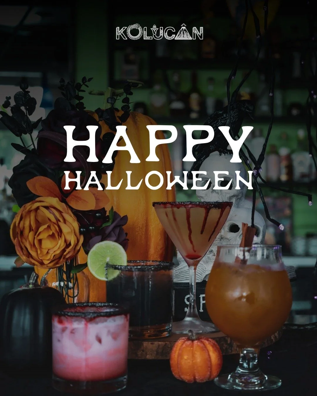 Happy Halloween from your Kolucan crew &mdash; where the tacos are tempting and the cocktails might just cast a spell. 🌮✨