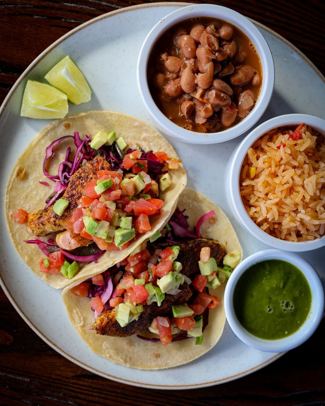 Make your lunch plans count. 🌮
Our new Blackened Salmon Tacos are here, the perfect Taco Tuesday pairing with BOGO house margaritas.