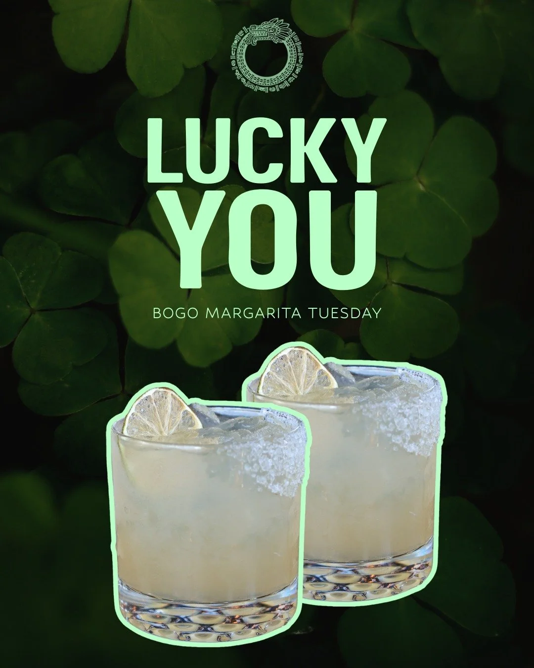 A little luck, a lot of margaritas.
BOGO house margaritas every Tuesday at Kolucan. ☘️ 🍹