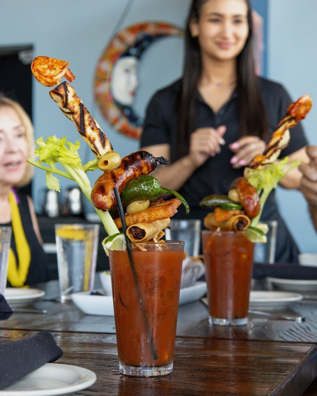 Kolucan&rsquo;s Loaded Bloody Maria. Stacked, spicy, and exactly what your Saturday deserves.
&bull;
BLOODY MARIA //
Bloody Mary with your choice of tequila, vodka, or mezcal, topped with a taquito, chorizo, grilled Asadero cheese, grilled pepper, pe