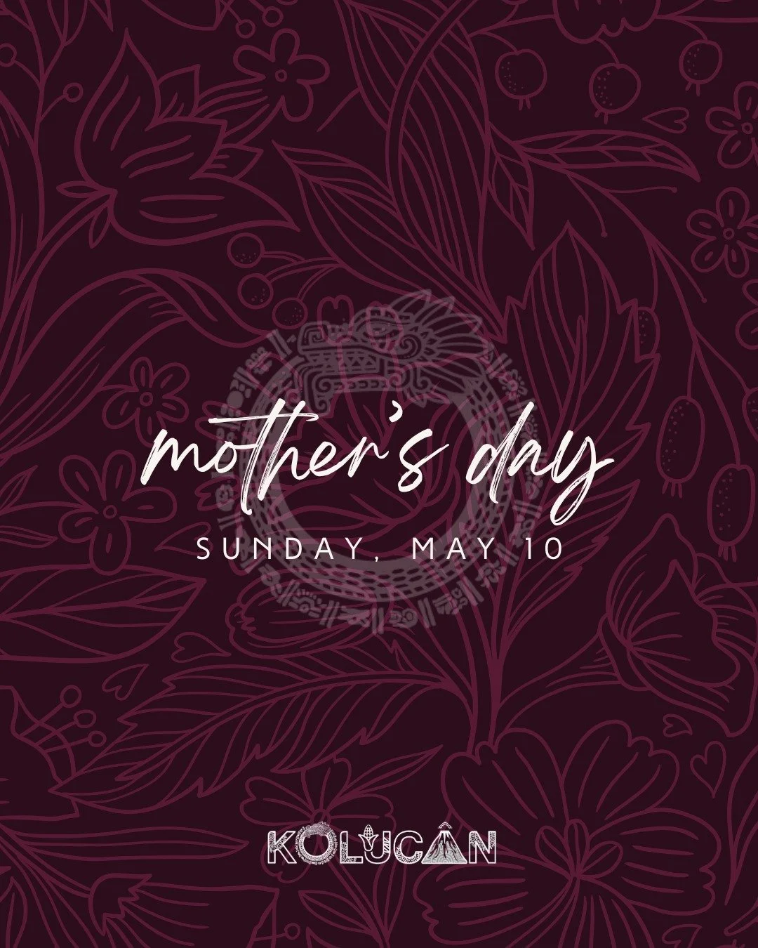 Make your Mother&rsquo;s Day plans at Kolucan.

Brunch from 11&ndash;3 and a special menu offered all day, perfect for gathering and celebrating.

Reserve on OpenTable.