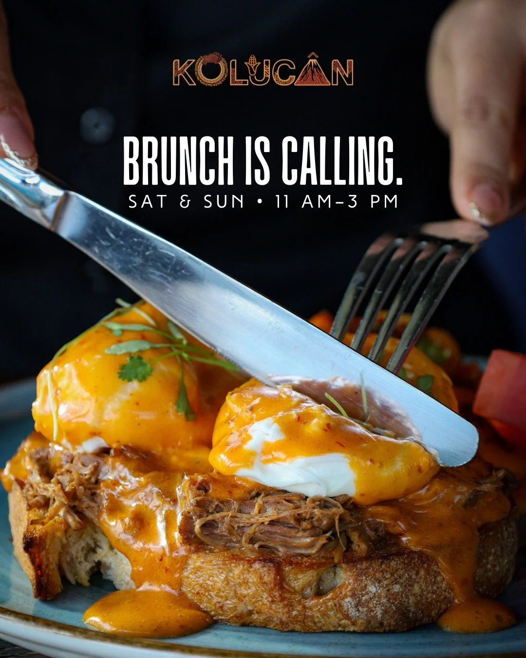 Join us for brunch every Saturday and Sunday from 11 AM&ndash;3 PM and enjoy your Kolucan favorites alongside brunch specialties, handcrafted cocktails, and a laid-back weekend atmosphere.

Gather your brunch crew and meet us at the table. 🍳🥂

📍Sa