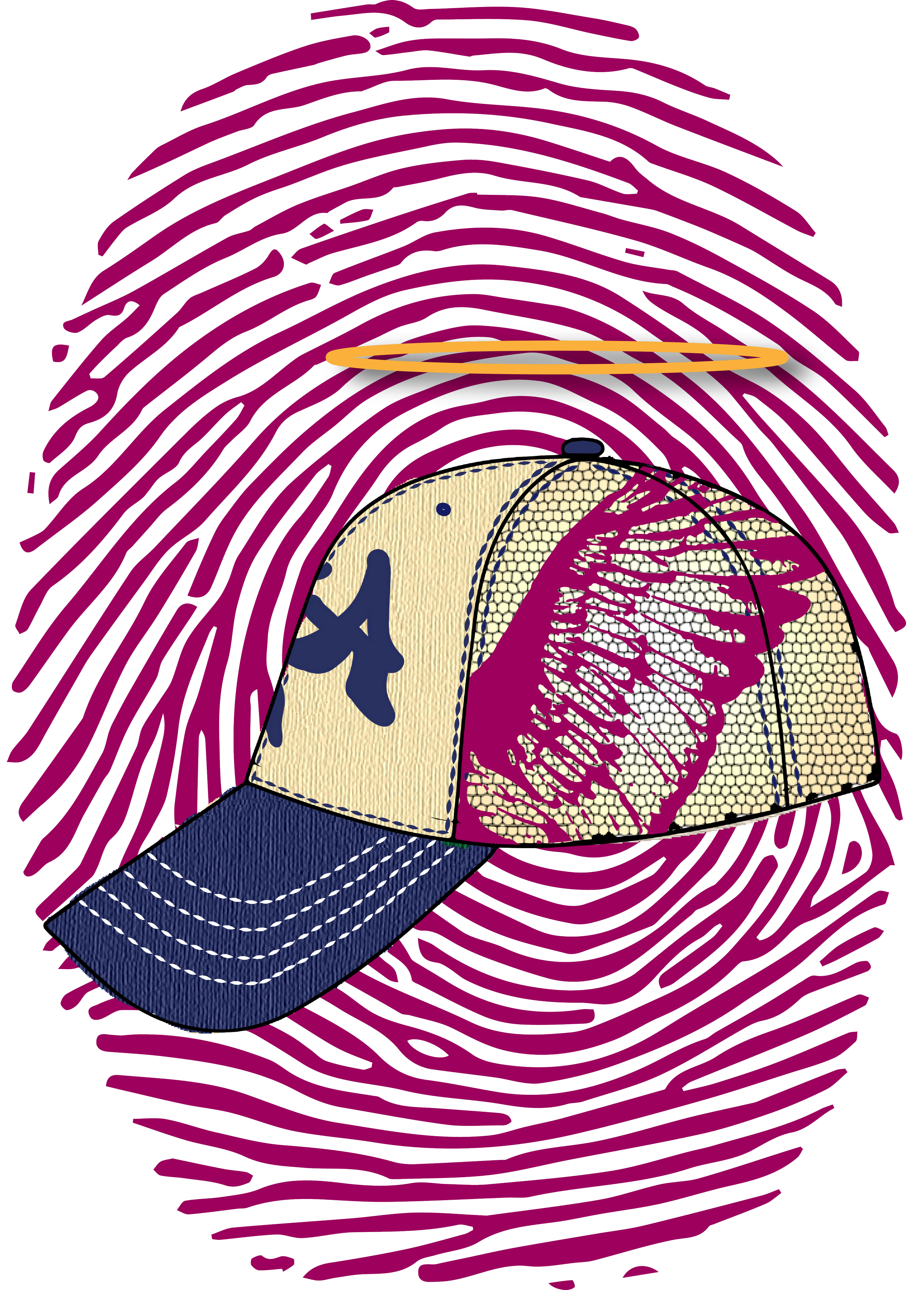 Winged Crown - Khaki/Plum/Navy