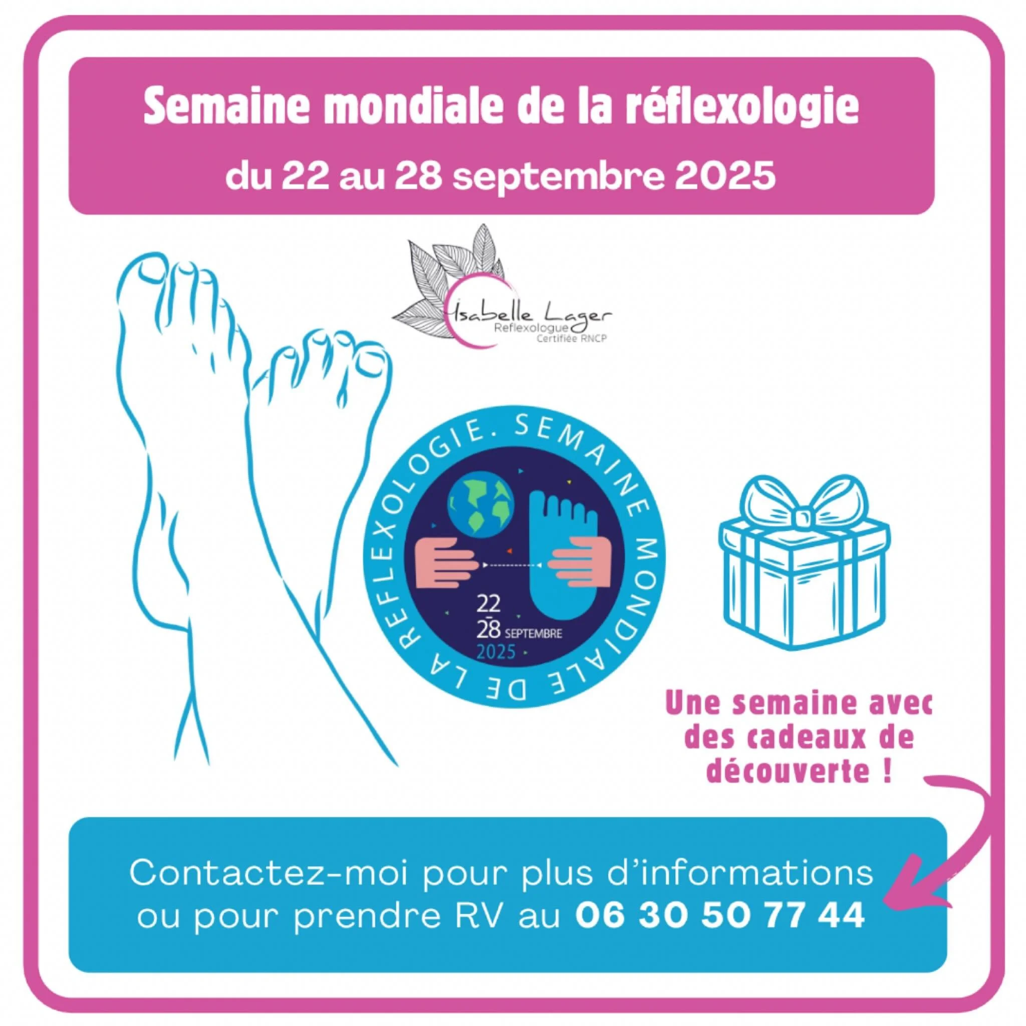 Envie de b&eacute;n&eacute;ficier des cadeaux de d&eacute;couverte de la r&eacute;flexologie ? Pour vous et vos proches ?&hellip;
C&rsquo;est cette semaine&hellip;. !

Pour me contacter, 06 30 50 77 44.

#reflexo
#reflexologie #bienetre #saintjulienc