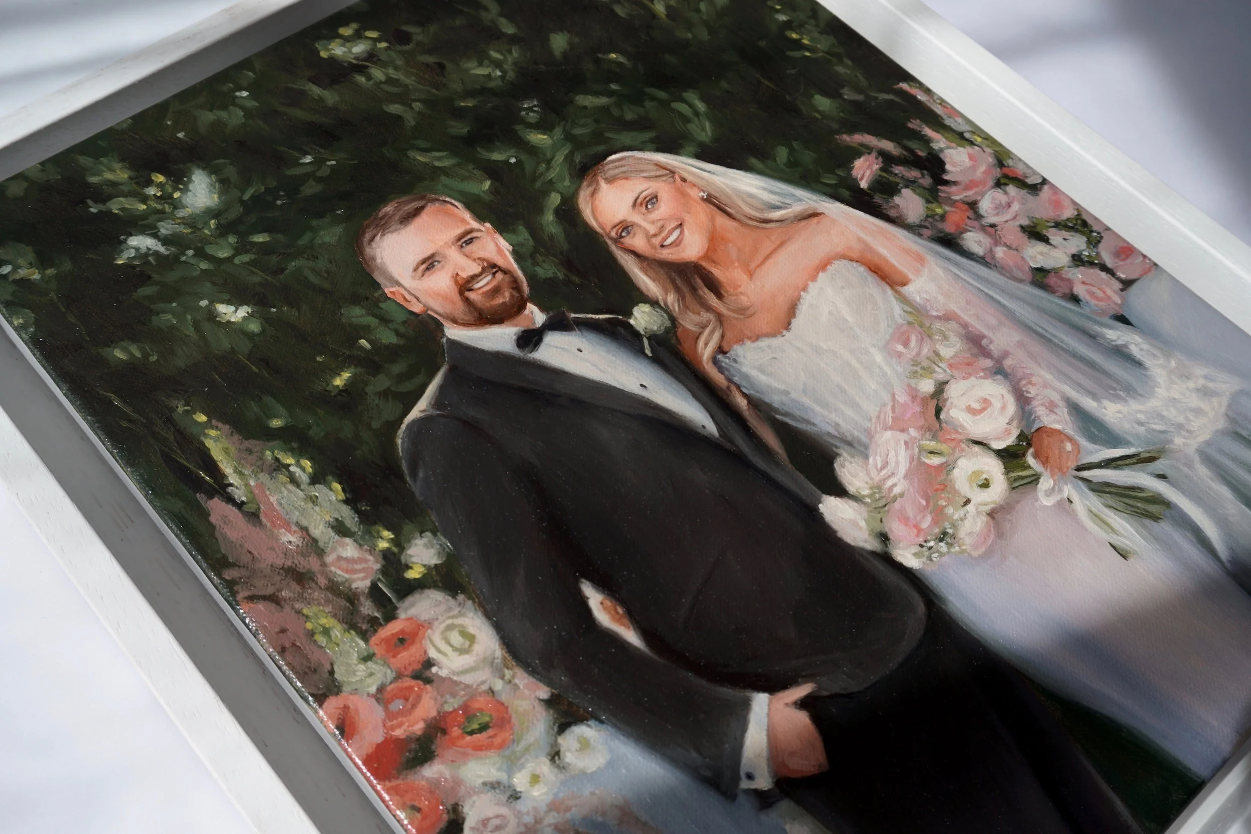 Live Wedding Events Painter in Ireland painting the bride and groom - Gestures by Tiffani Love