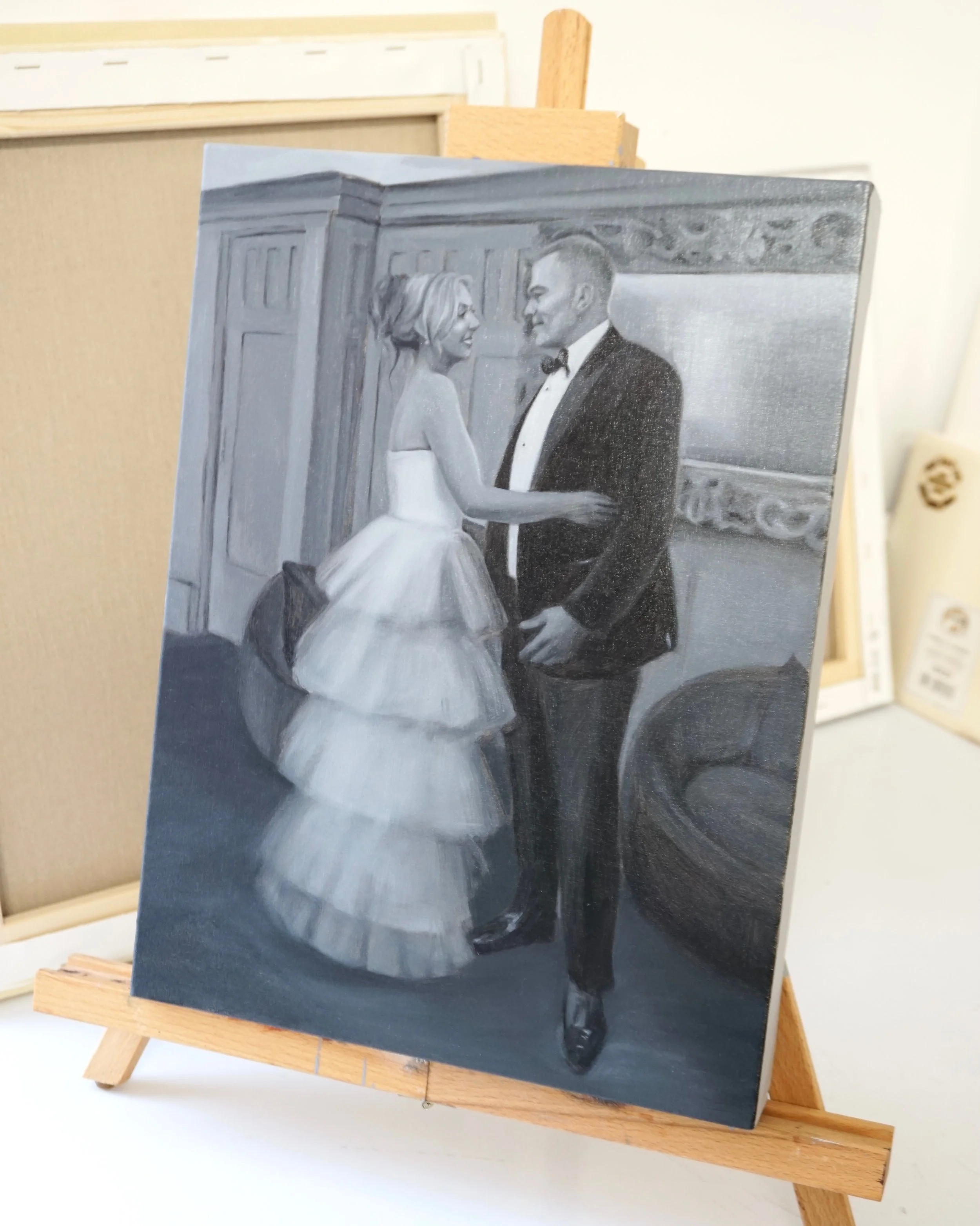 Laura B Black and White Wedding Painting Hyde Hotel Galway Best.jpeg