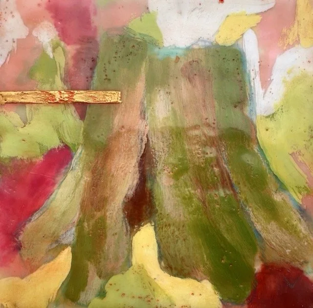 Forest Dream 1, encaustic, 6” x 6”