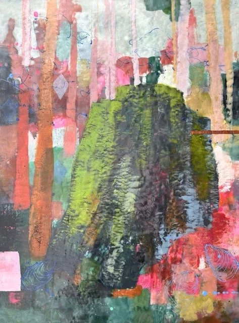 Suspended Belief, encaustic, 40” x 30”