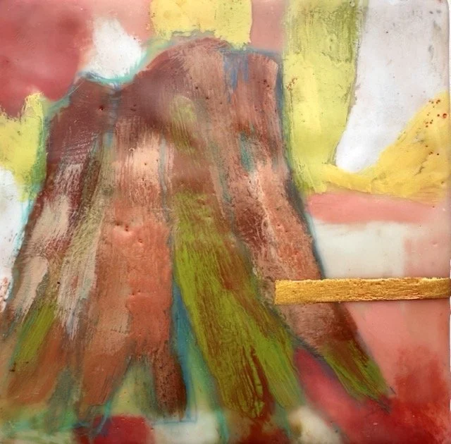 Forest Dream 2, encaustic, 6” x 6”