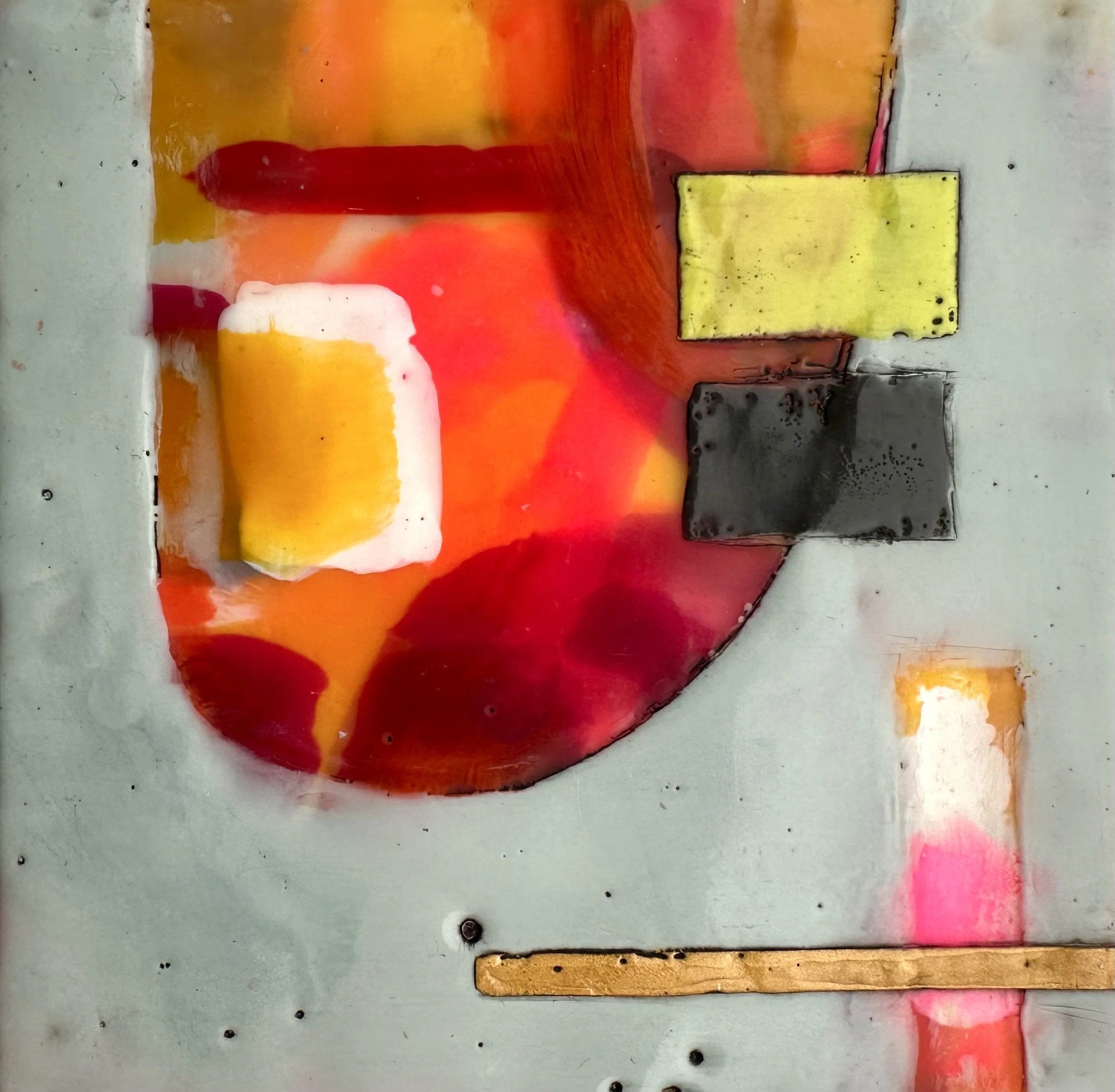 What If, encaustic, 6” x 6”