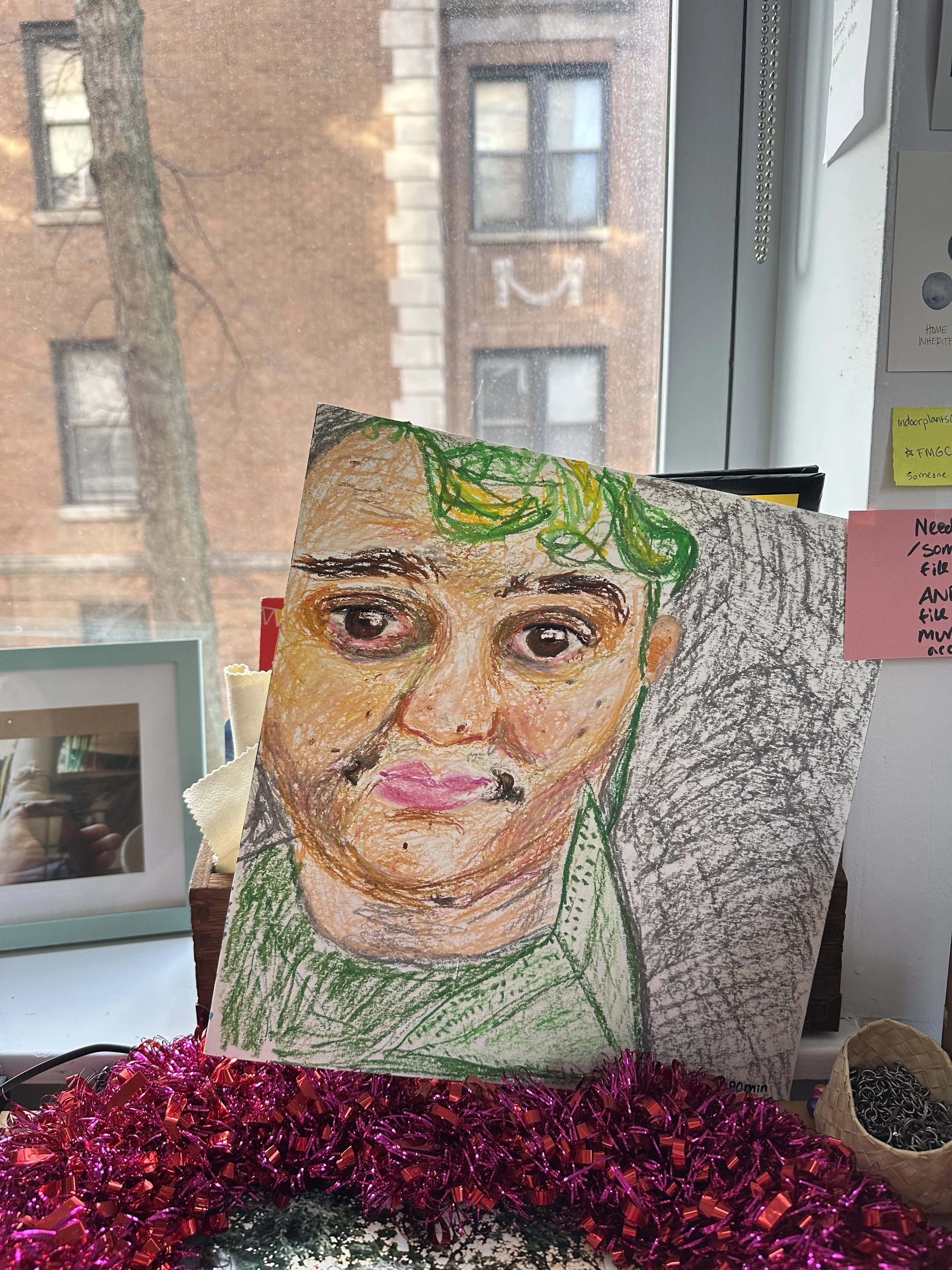 Self Portrait. Oil Pastel. 1 hour study. 2023.