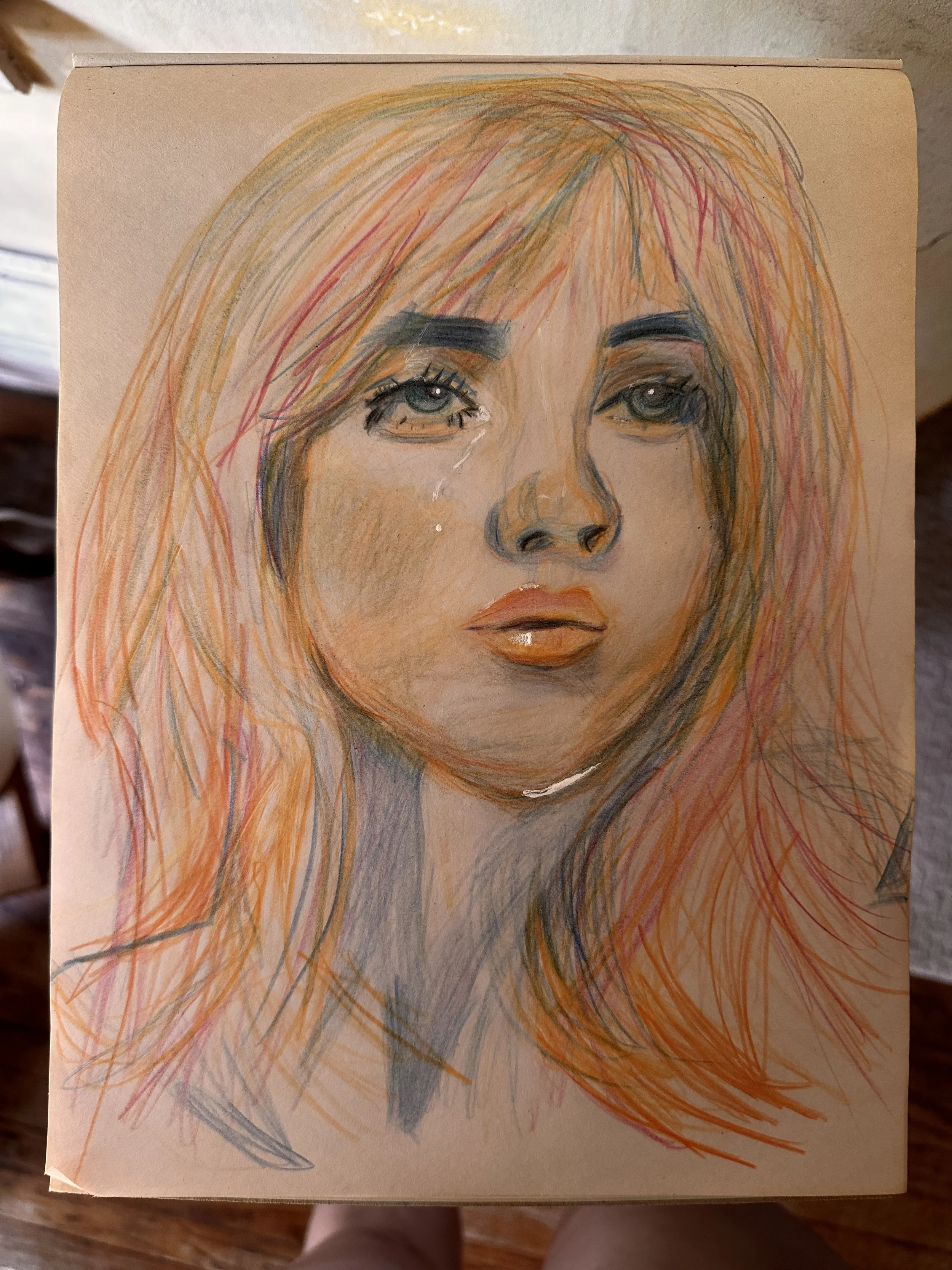 Colored pencil on paper. 2 hour study