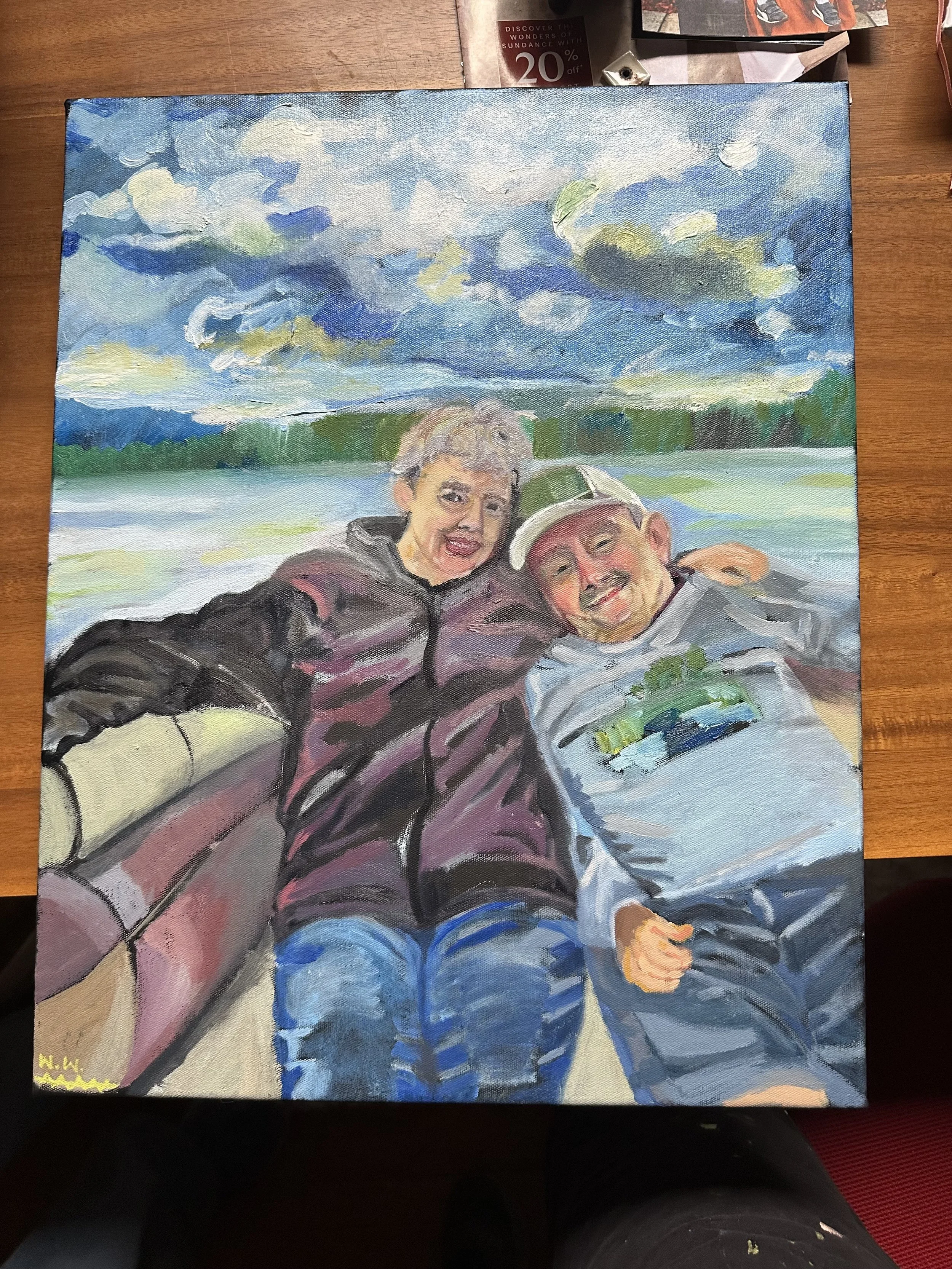 Oil on Canvas. 18x24. Pat and Bud. 2025