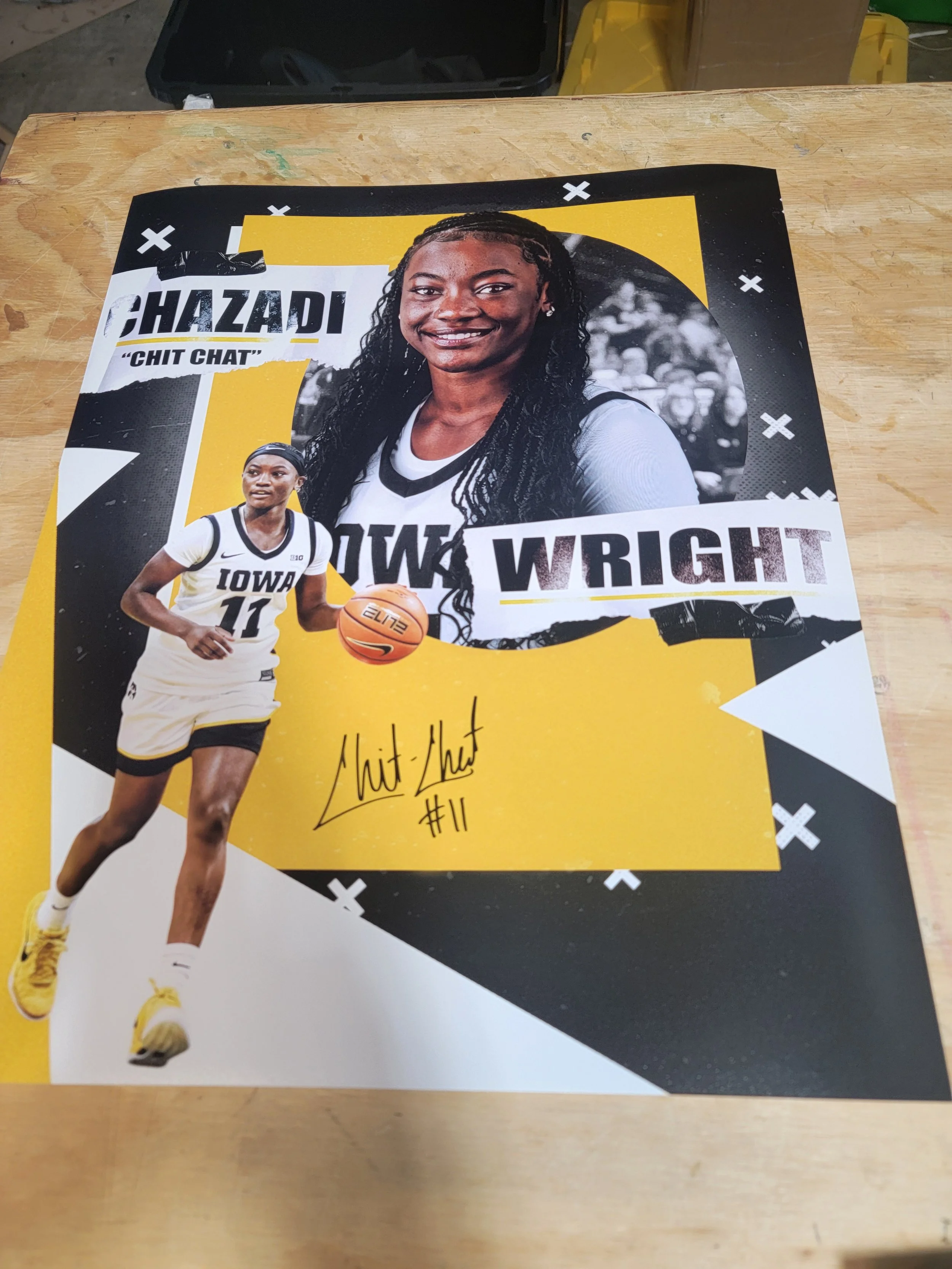 Chit Chat Wright Signed Custom 16 x 20