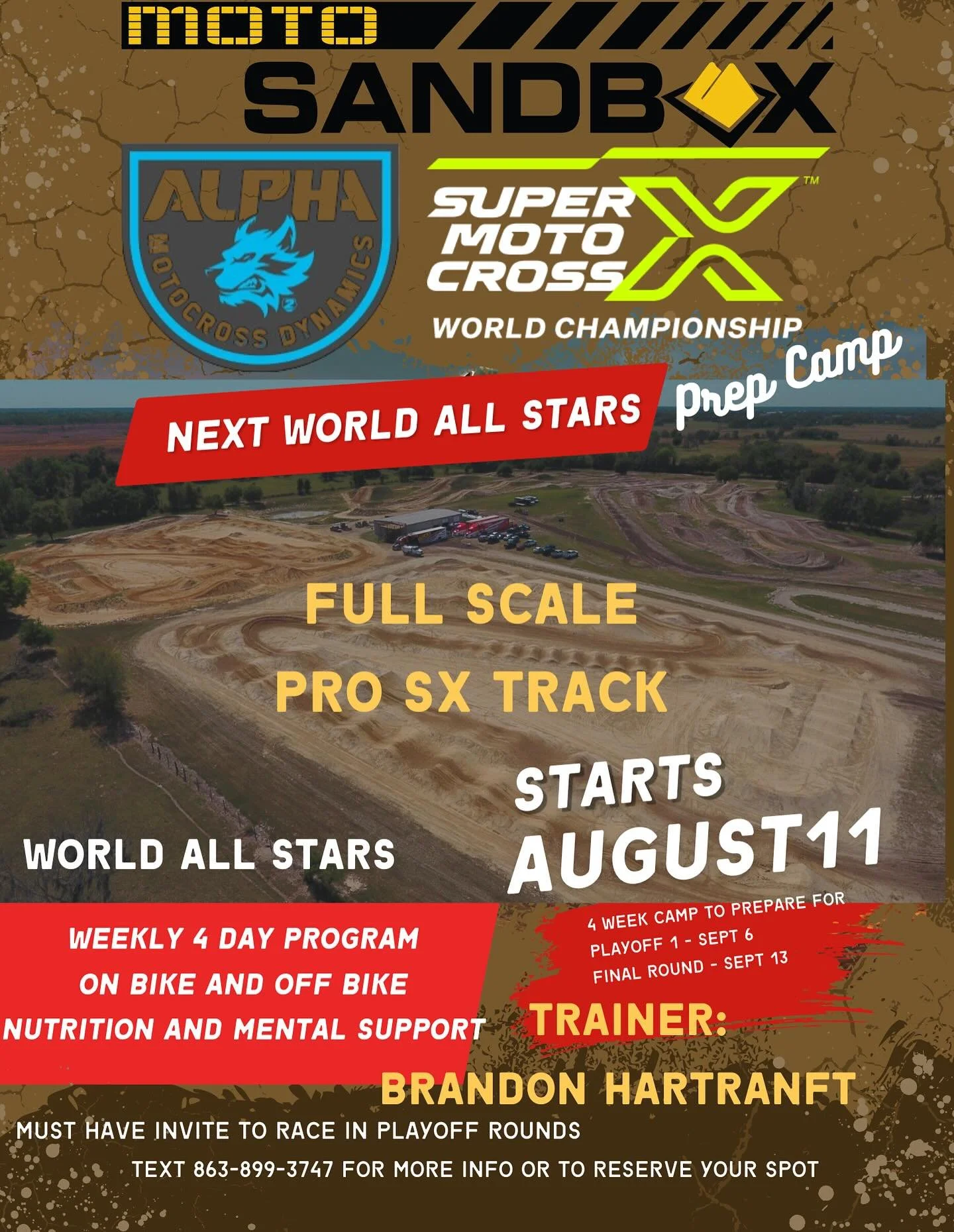 Time to start getting ready for the SMX Next World All-Stars! If you want to be fully prepped, start training with us August 11th. Let&rsquo;s get on it!