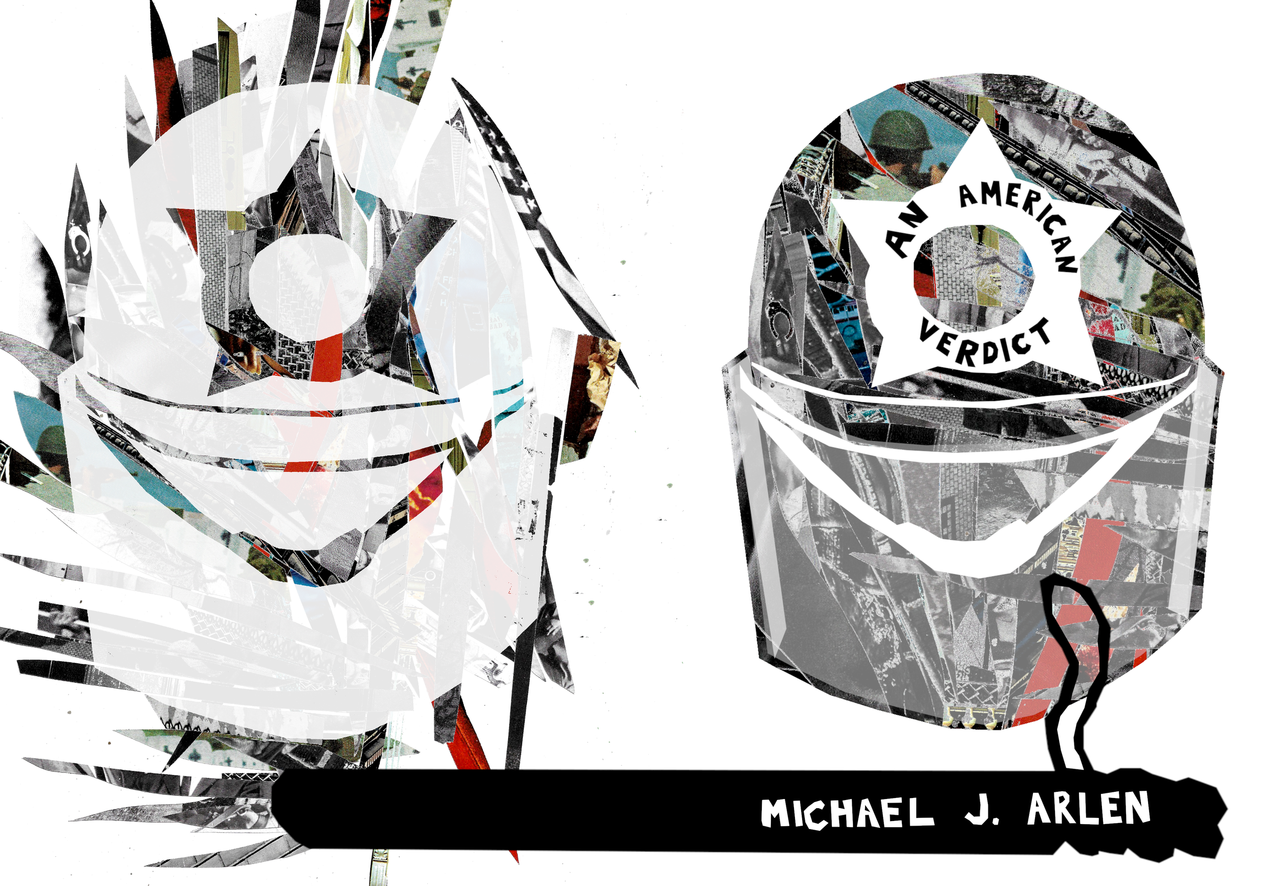 Front and back cover draft for An American Verdict, created for Eric Nyquist's Book Illustration class fall 2025