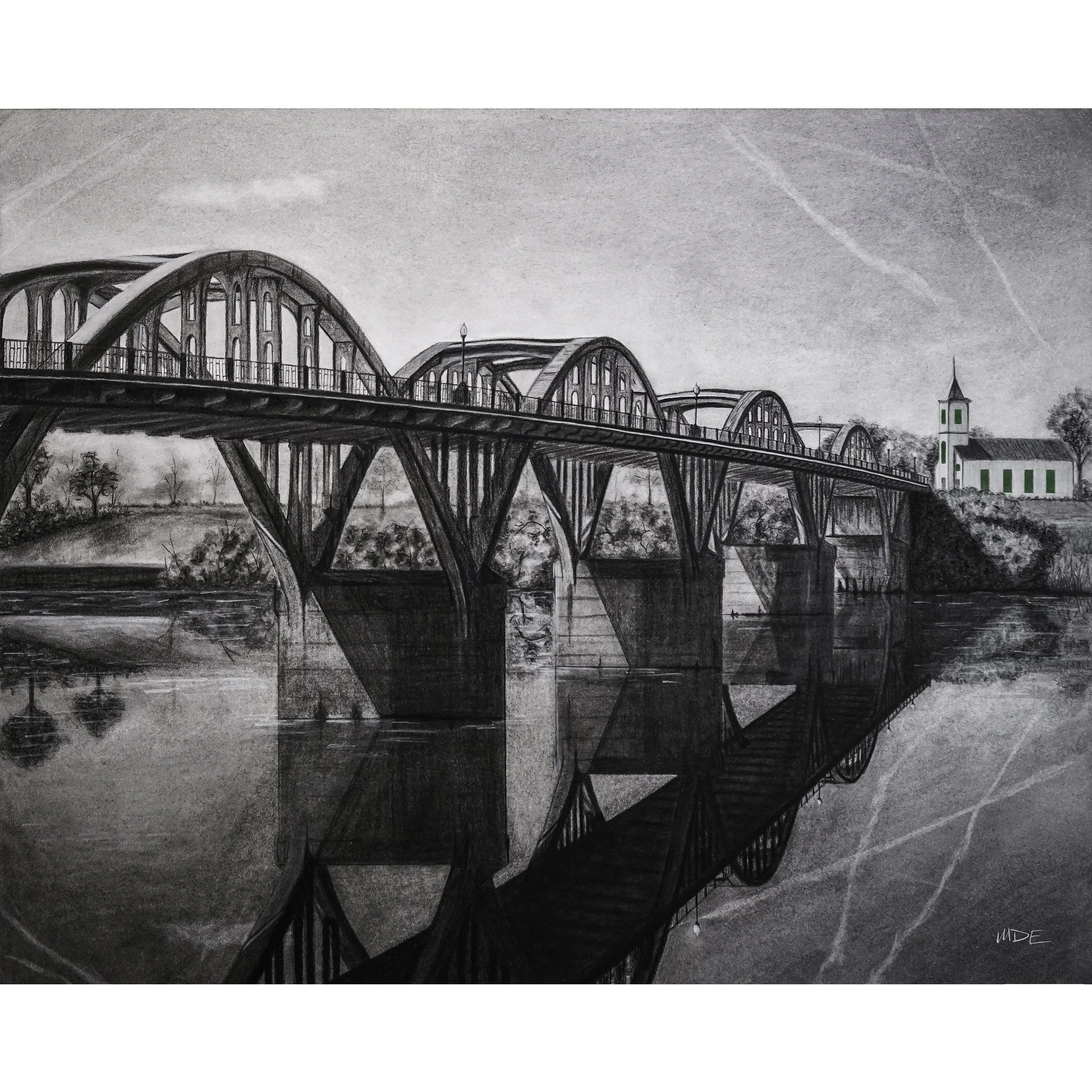 The Bibb Graves Bridge - Wetumpka Landmark - Print of Original