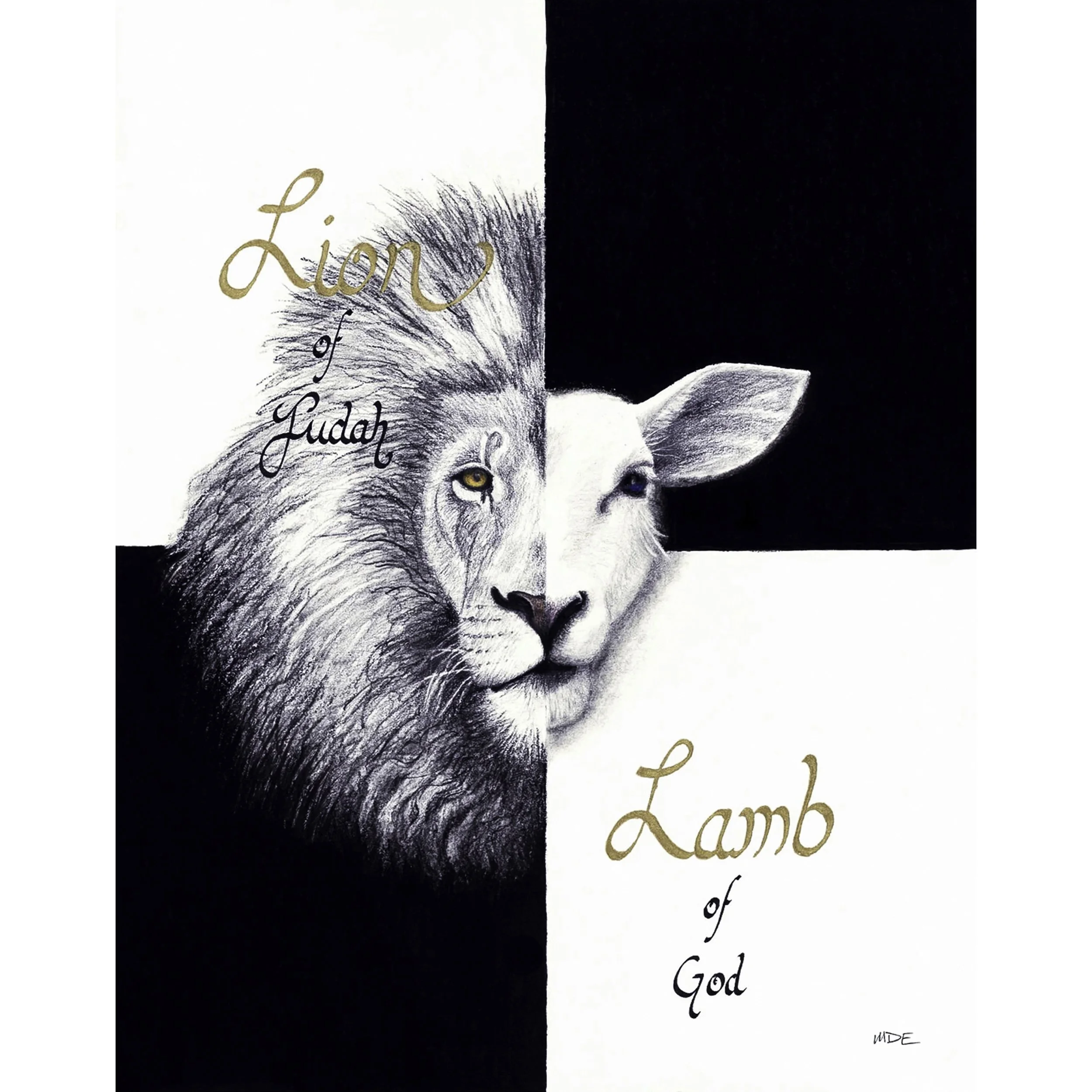 Lion and Lamb - Print of Original