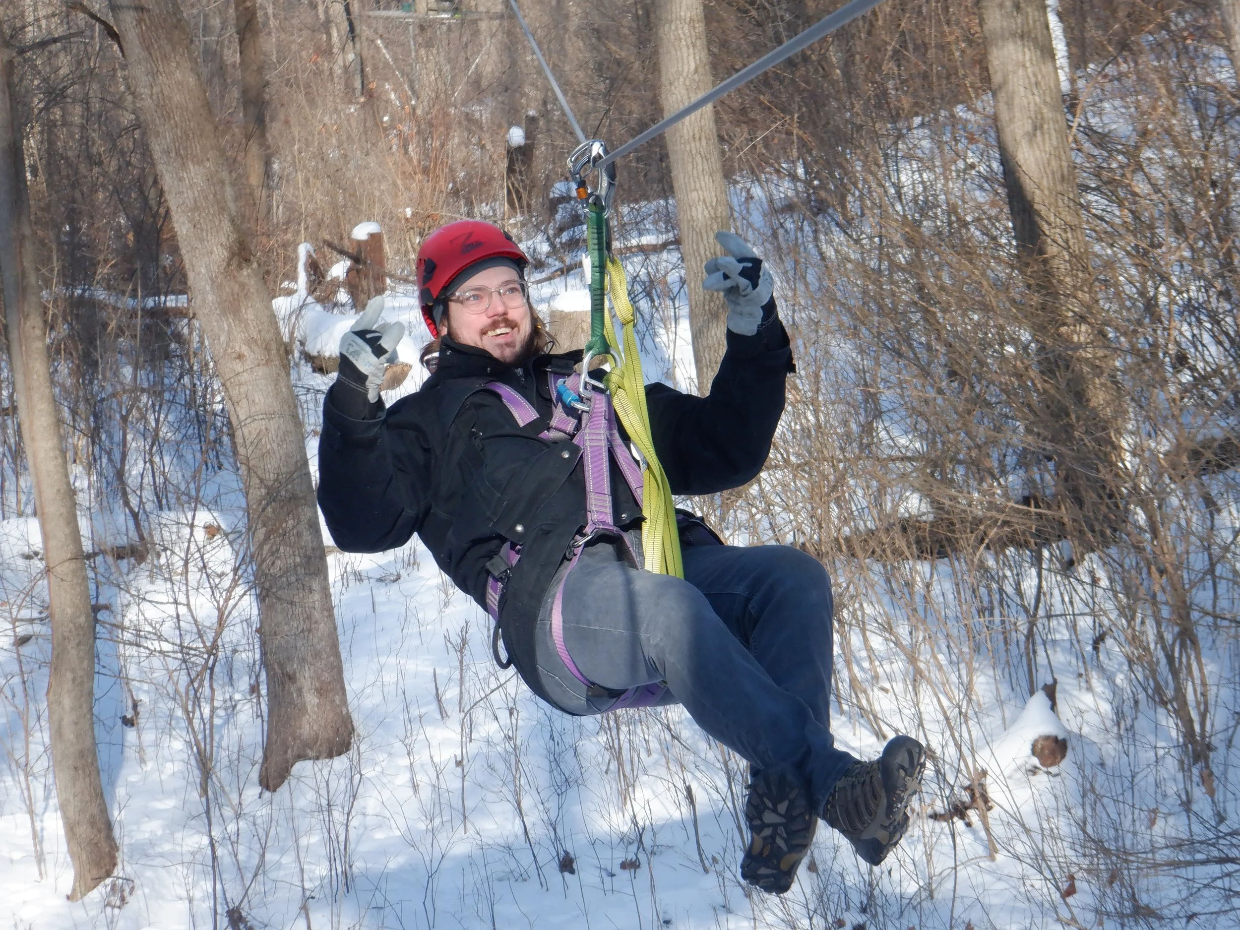 Ziplines in Lake Geneva, Wis.
